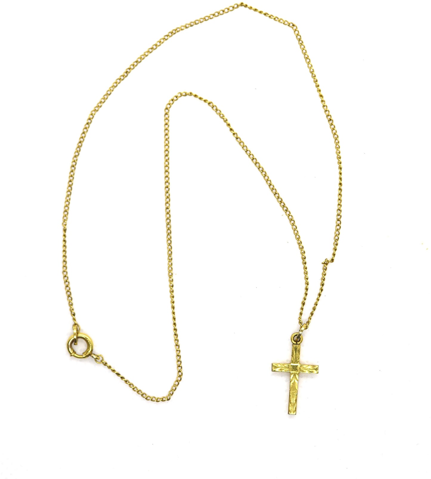 Vintage Tiny 12k 1/20 Gold Filled LeStage Infant / Baby cross necklace