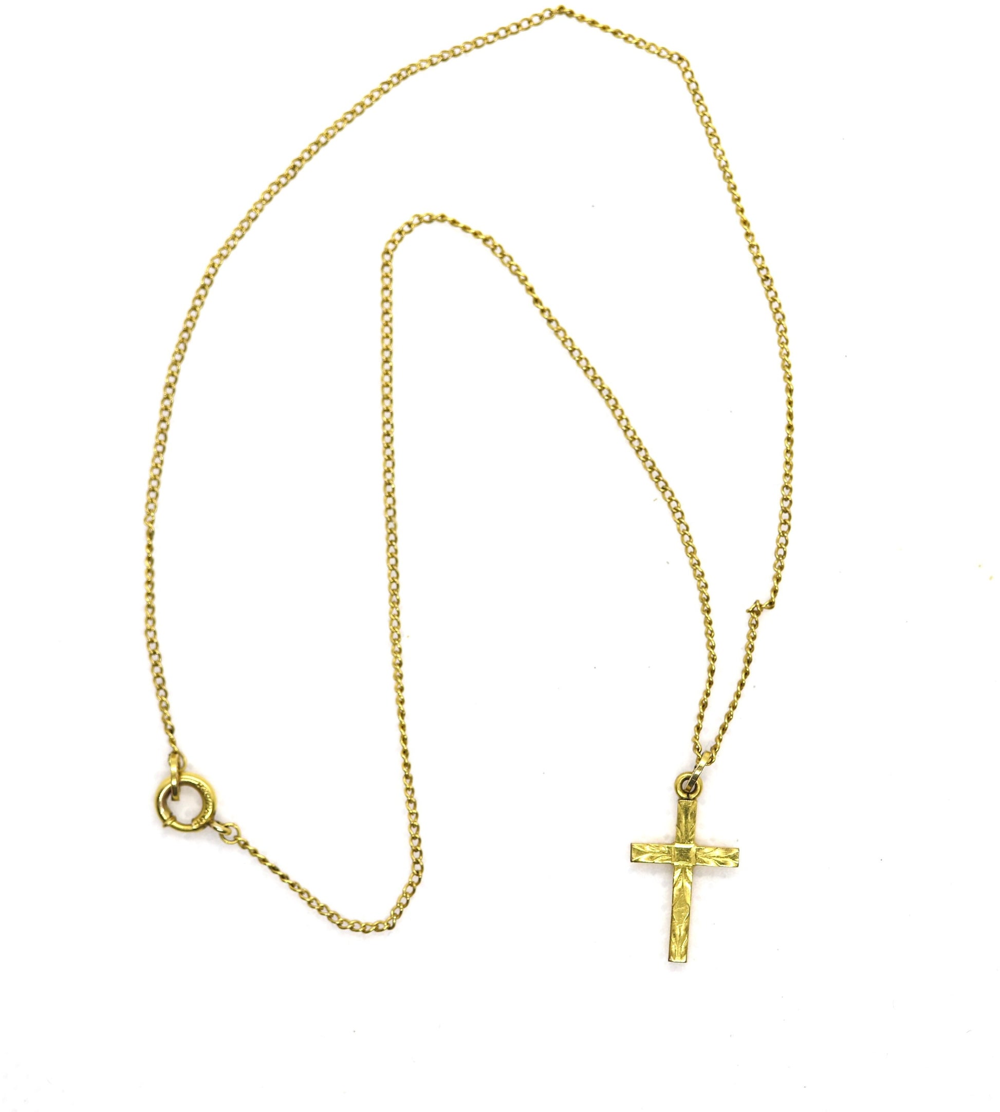 Vintage Tiny 12k 1/20 Gold Filled LeStage Infant / Baby cross necklace