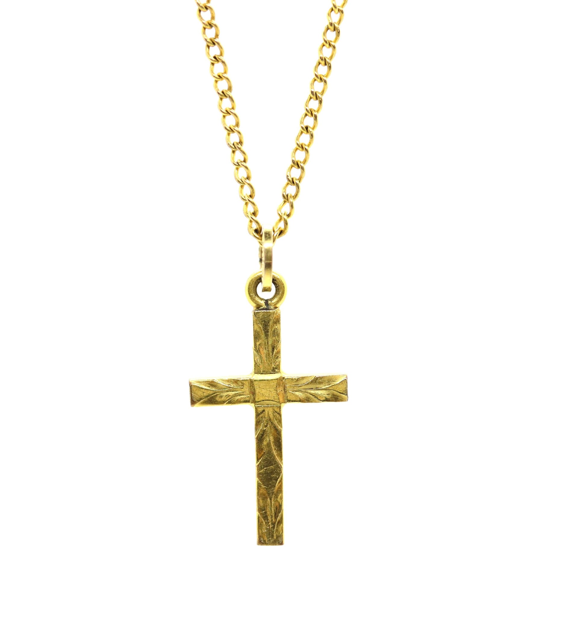Vintage Tiny 12k 1/20 Gold Filled LeStage Infant / Baby cross necklace