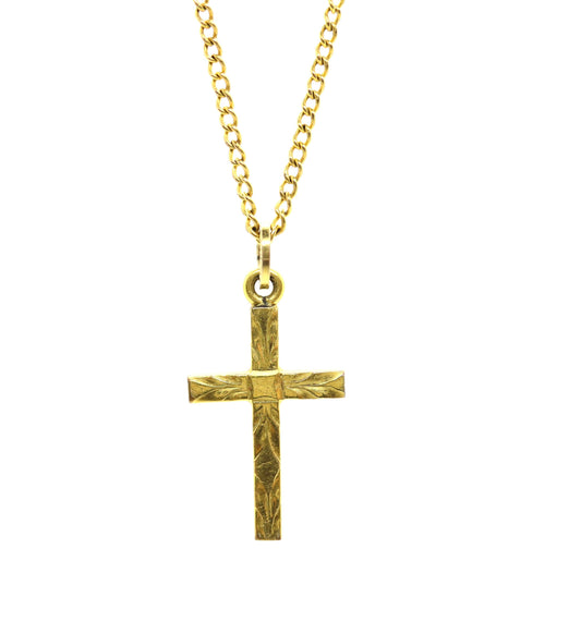 Vintage Tiny 12k 1/20 Gold Filled LeStage Infant / Baby cross necklace