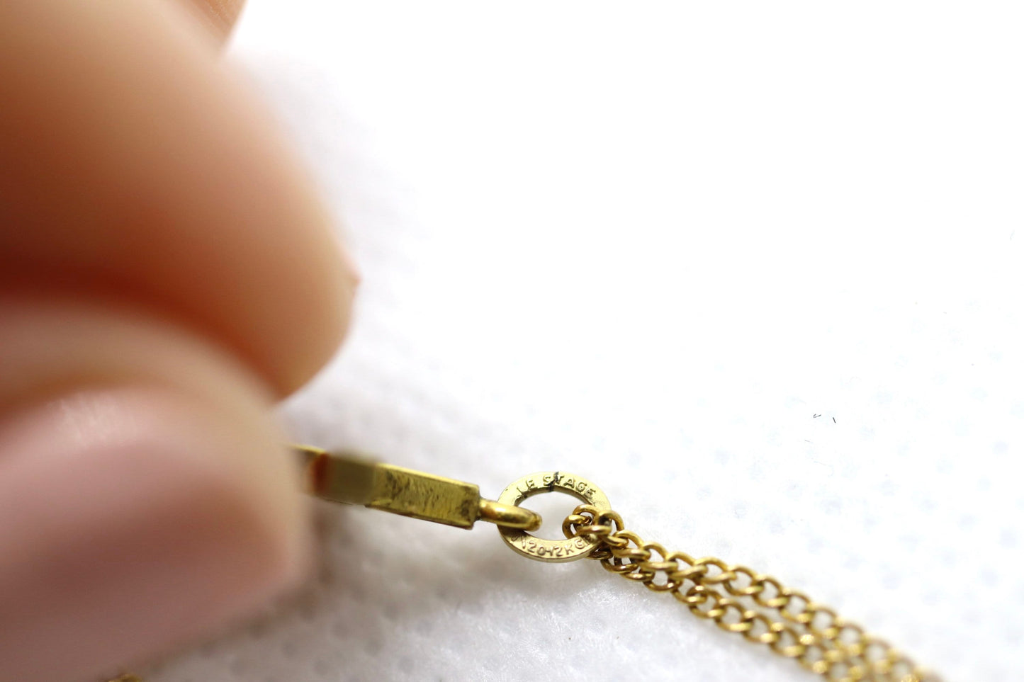 Vintage Tiny 12k 1/20 Gold Filled LeStage Infant / Baby cross necklace