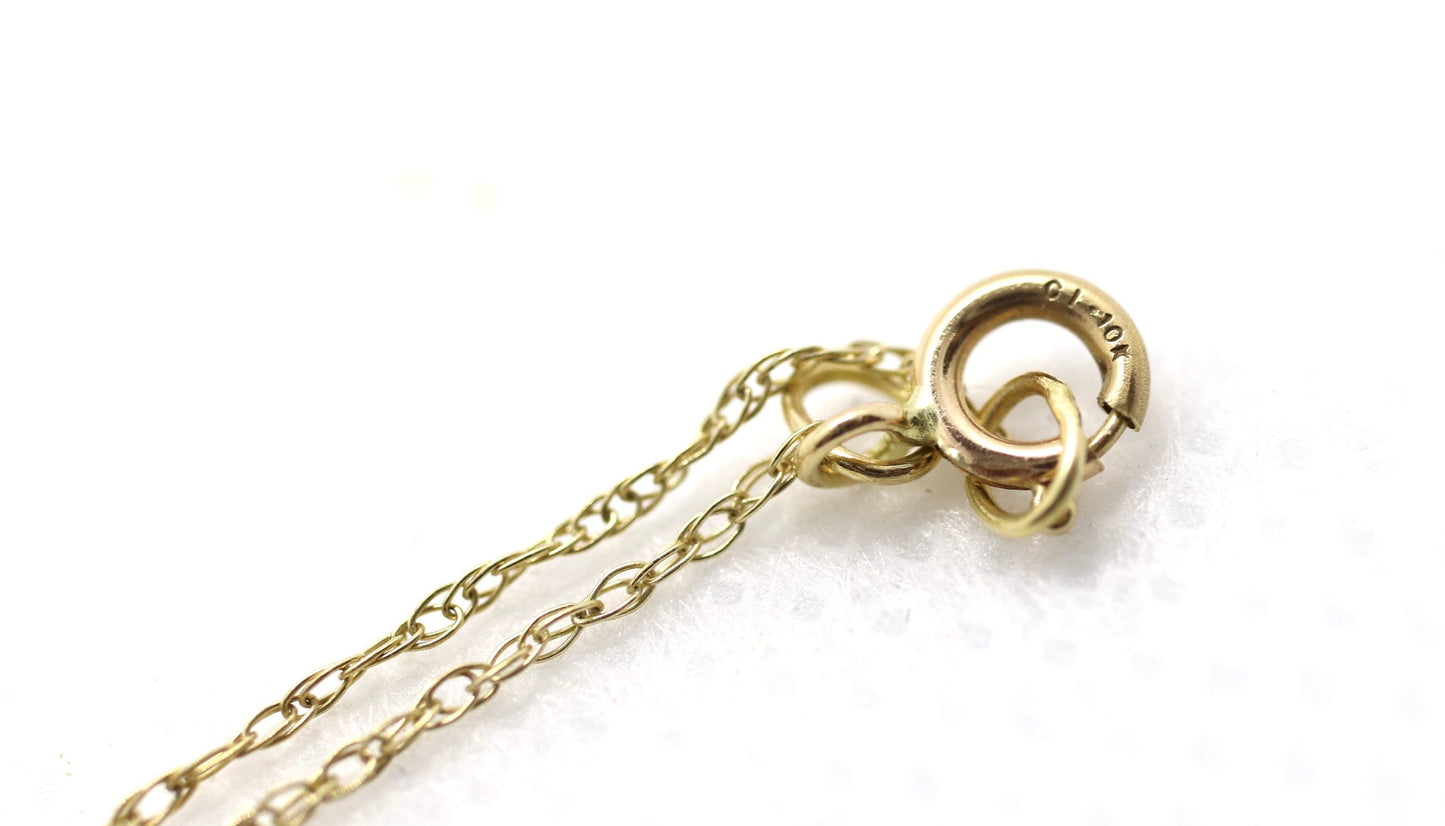 Vintage Crucifix Cross 10k Yellow Gold and Diamond Cross pendant. Crucifix Chain Necklace. Cross with Rough Diamonds. Rope chain necklace.