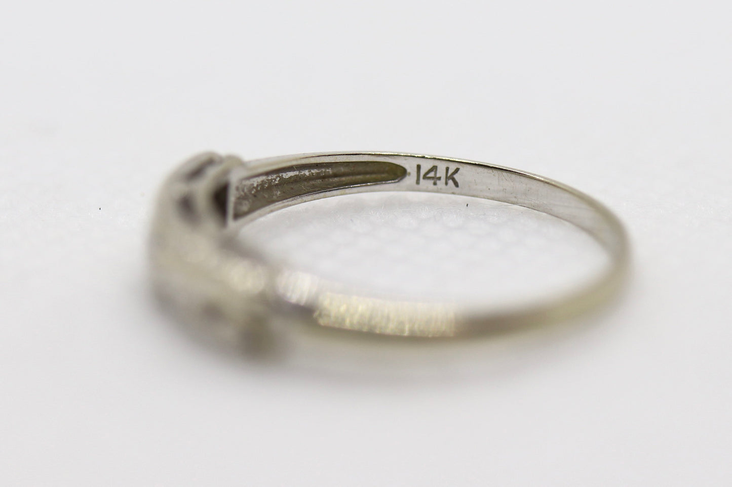 Vintage 14K White Gold Wedding Band 2mm. Sz 6.75 Promise band, engagement, gold ring, stackable ring, minimalist