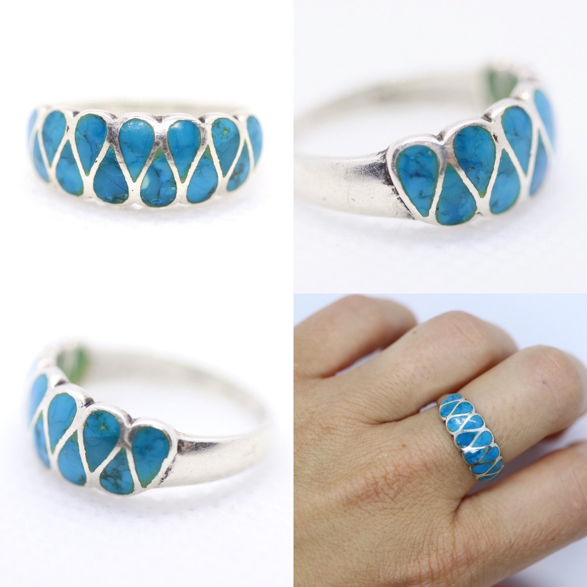 Vintage Turquoise Navajo Rings. Sterling Silver 925 Southwestern rings