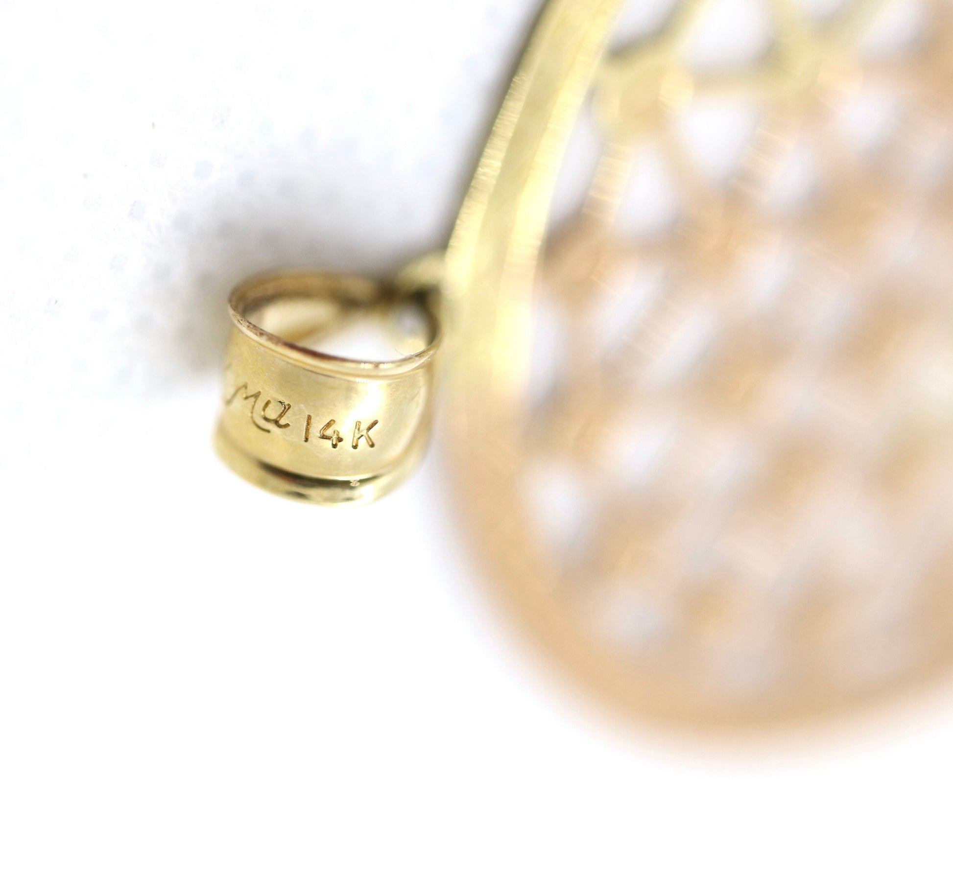 14k Filigree Pendant Medallion. 14k Gold Geometric Medallion Open Pendant. Round Disk Medallion Pendant.