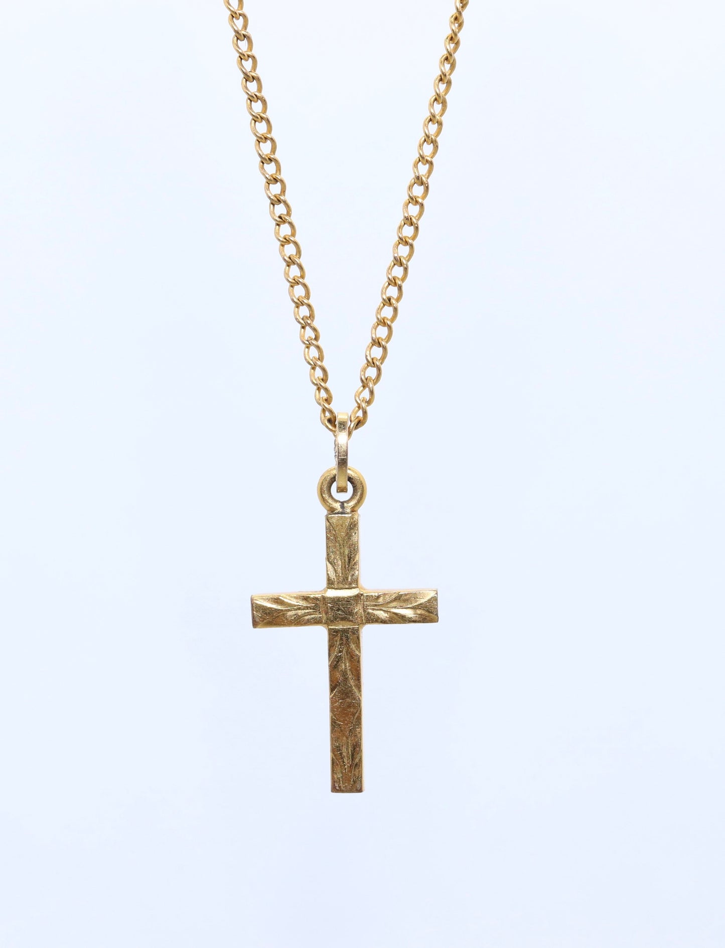 Vintage Tiny 12k 1/20 Gold Filled LeStage Infant / Baby cross necklace