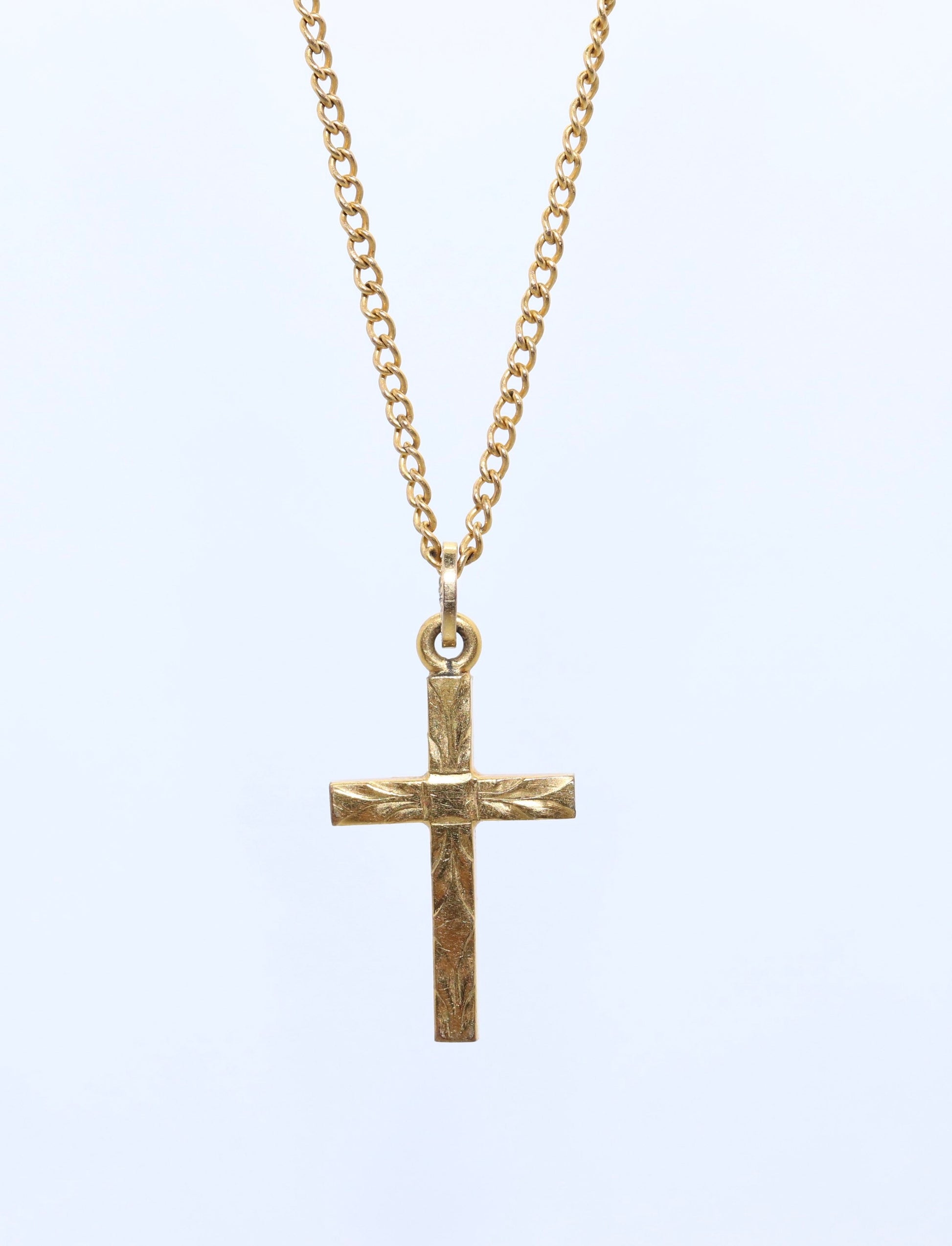 Vintage Tiny 12k 1/20 Gold Filled LeStage Infant / Baby cross necklace