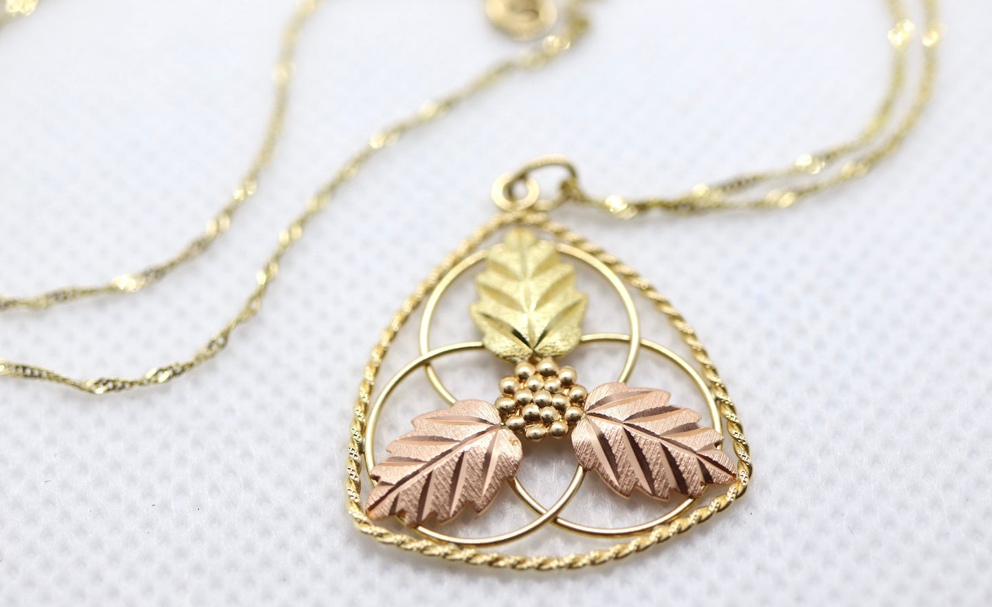 Black Hills Gold Necklace. Vintage 10k Pendant and Necklace made by Black Hills Gold.
