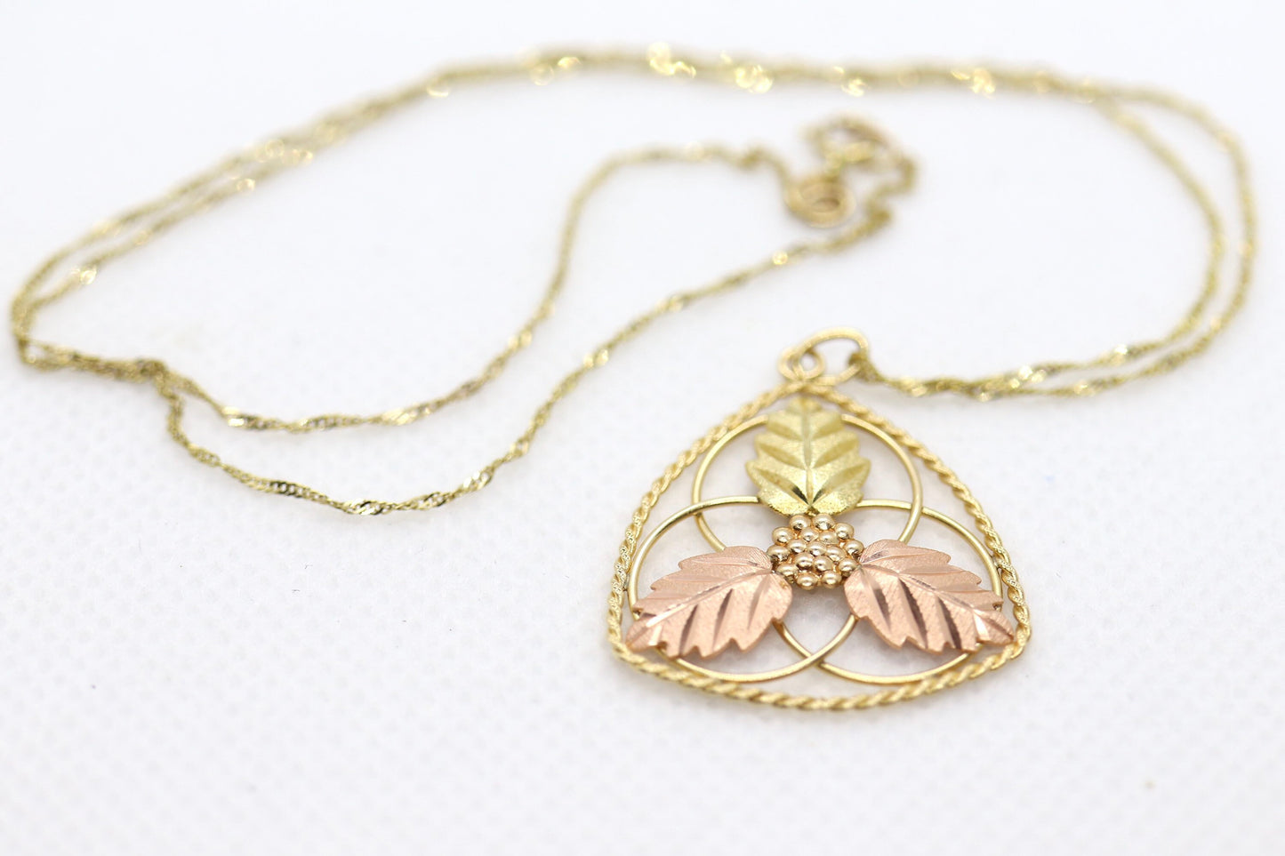 Black Hills Gold Necklace. Vintage 10k Pendant and Necklace made by Black Hills Gold.