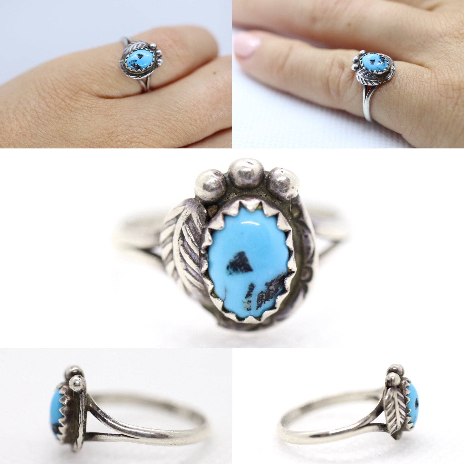 Vintage Turquoise Navajo Rings. Sterling Silver 925 Southwestern rings