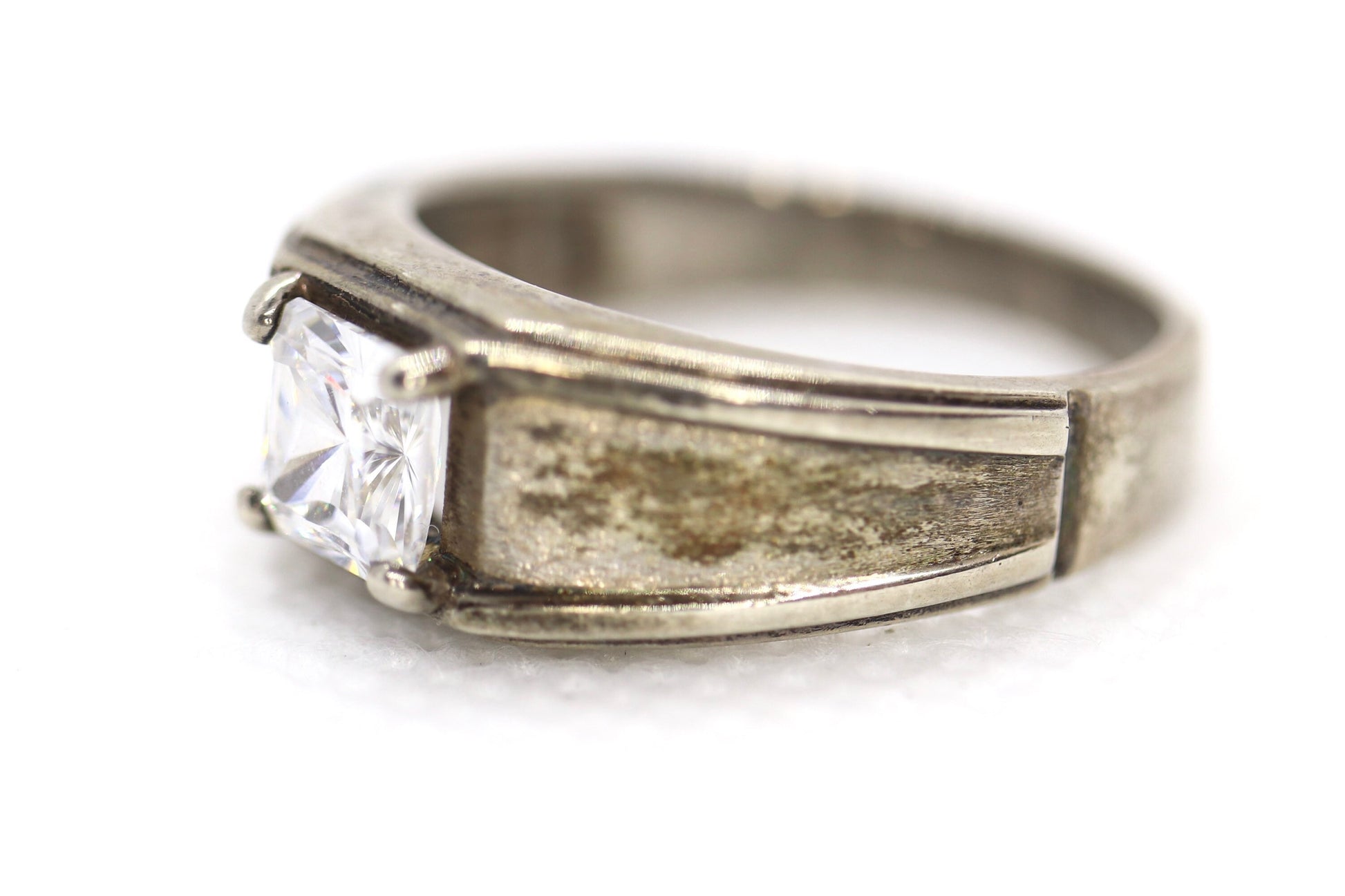 Sterling Silver Princess Cut CZ ring.