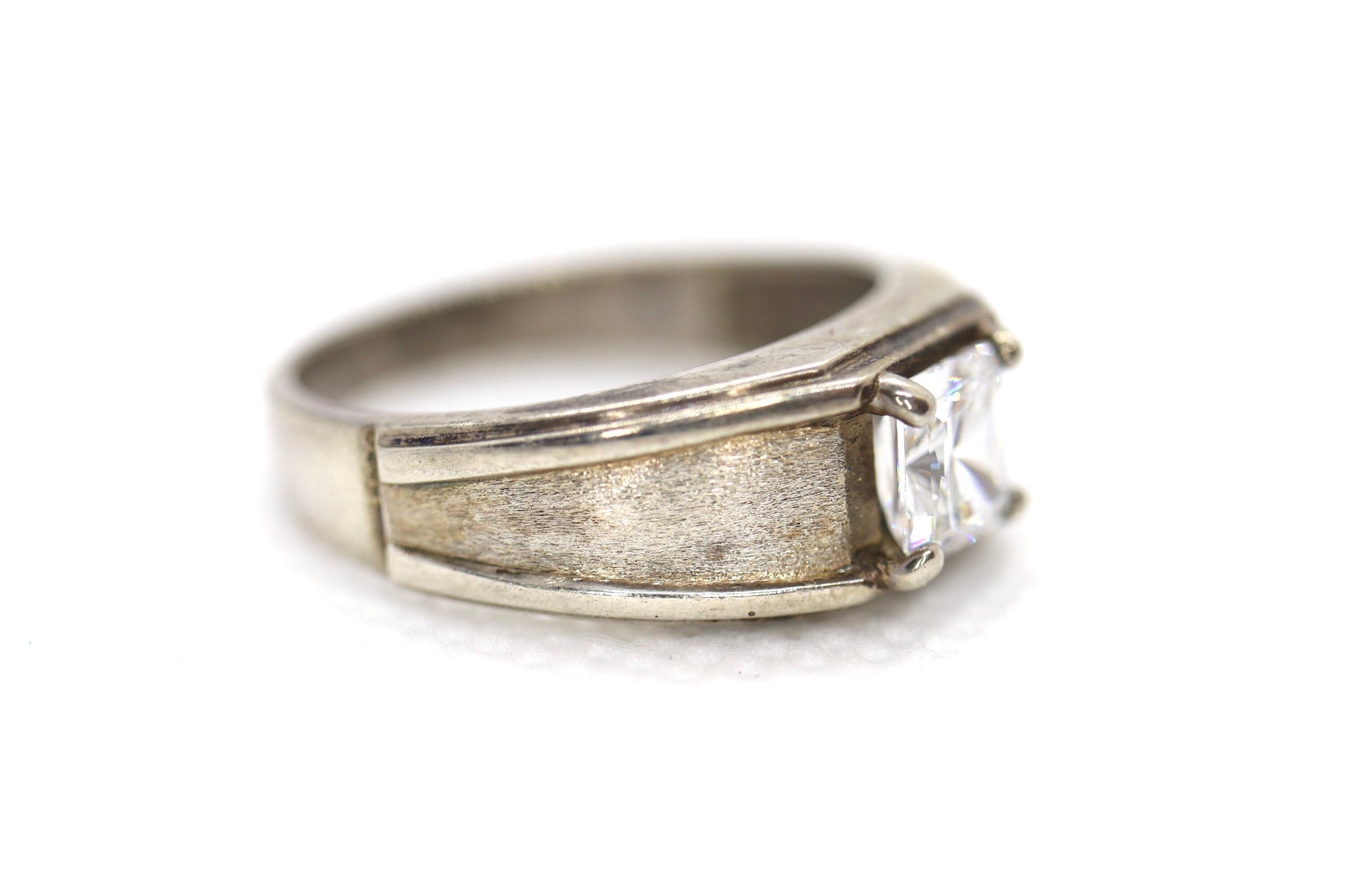 Sterling Silver Princess Cut CZ ring.