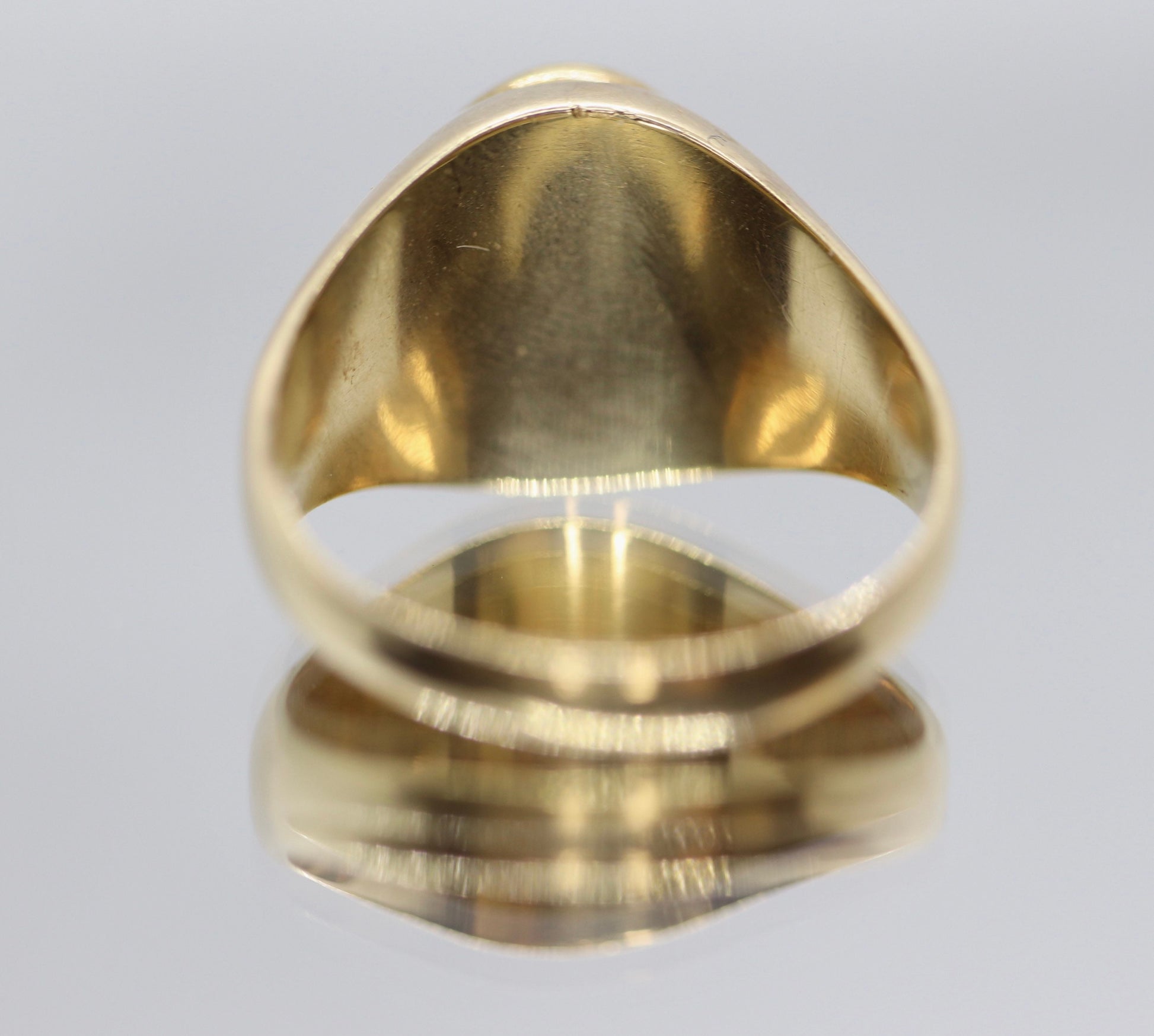 10k Tiger Eye Oval Cabochon ring. PSco Plainville Stock Tiger's Eye solitaire ring.