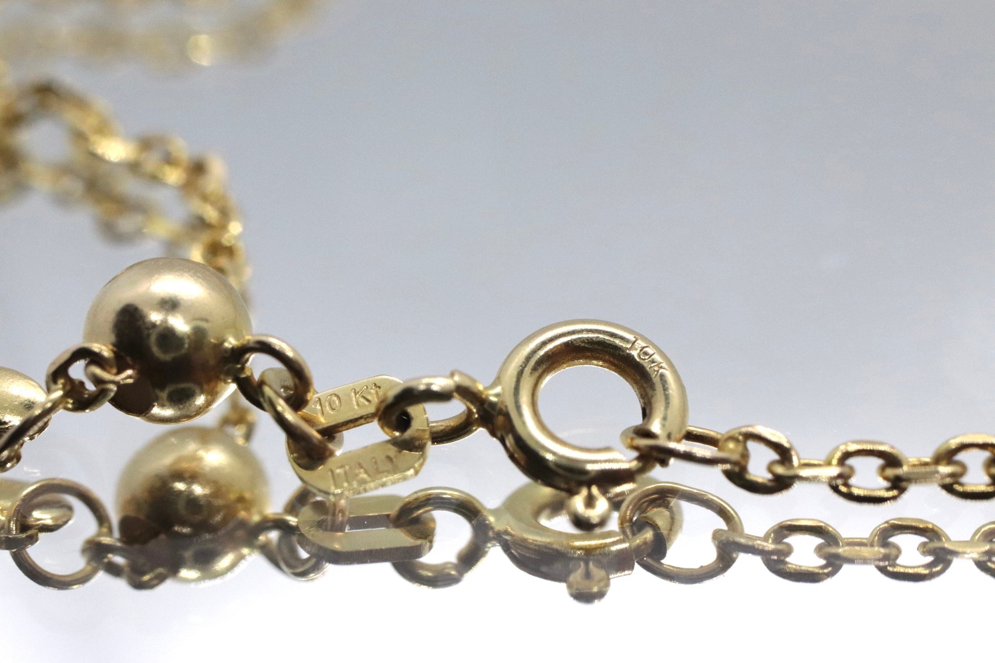 10k Adjustable Slide bracelet. Beautiful heart charm slider slide rolo chain bracelet 8in