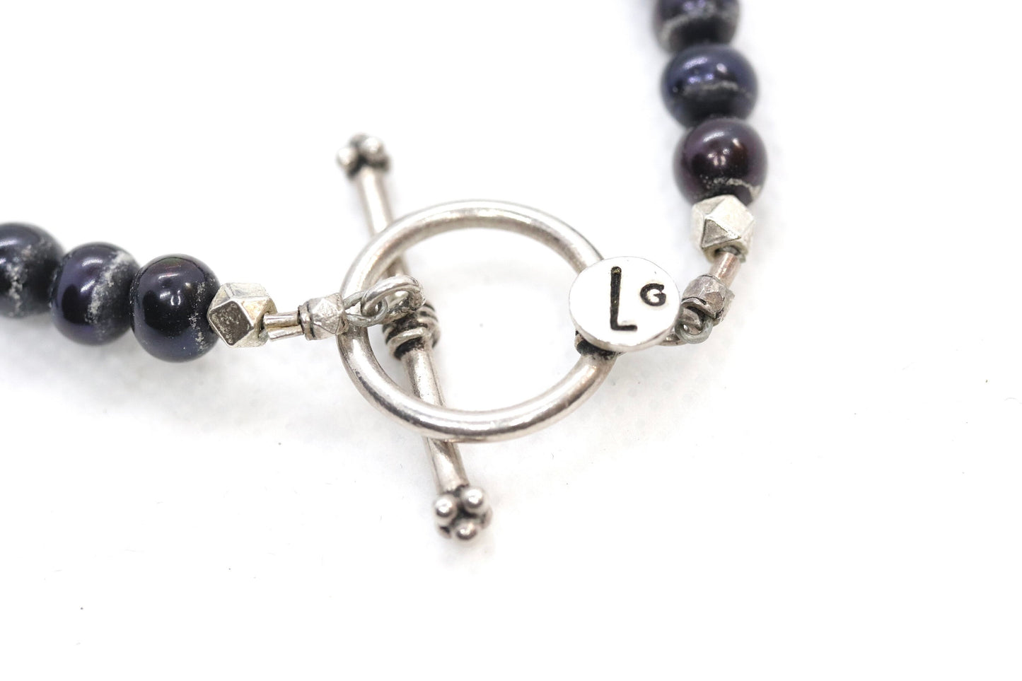 Laura Gibson Necklace. Gibson Sterling Silver Onyx Dangling Candy multi-gem necklace (295)