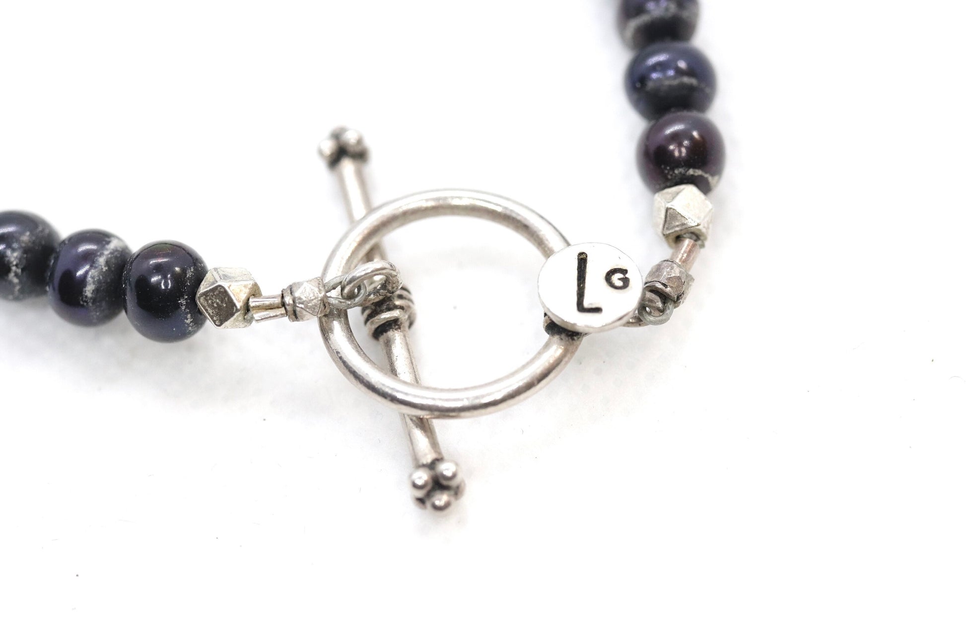 Laura Gibson Necklace. Gibson Sterling Silver Onyx Dangling Candy multi-gem necklace (295)