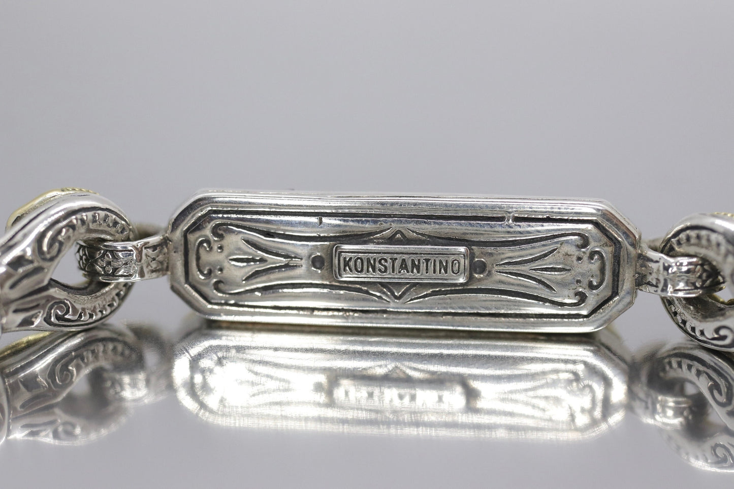 KONSTANTINO Bracelet with Chrysocolla Doublet. 18k and sterling Silver Bracelet Iliada Stones Collection (455)