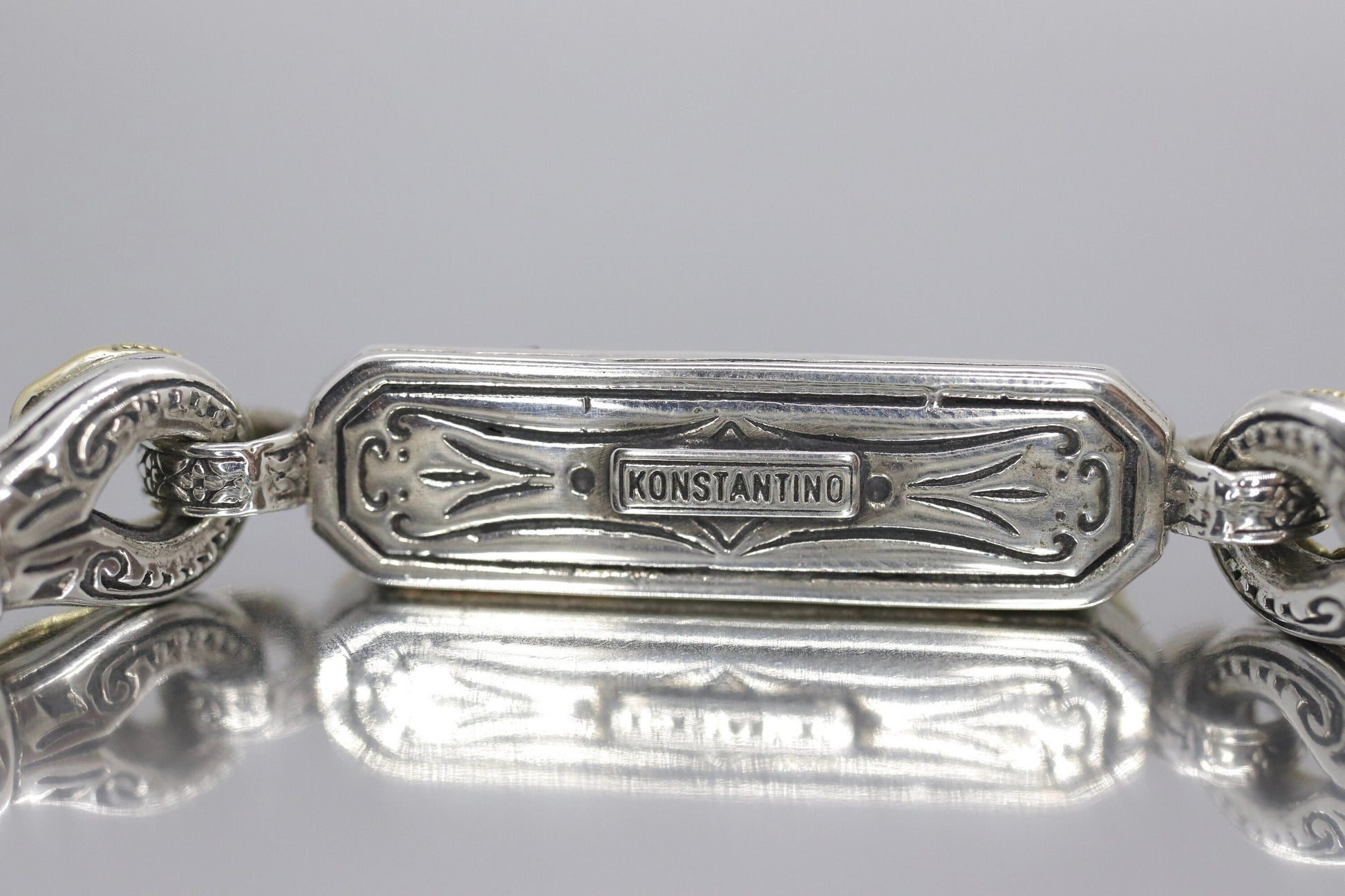 KONSTANTINO Bracelet with Chrysocolla Doublet. 18k and sterling Silver Bracelet Iliada Stones Collection (455)