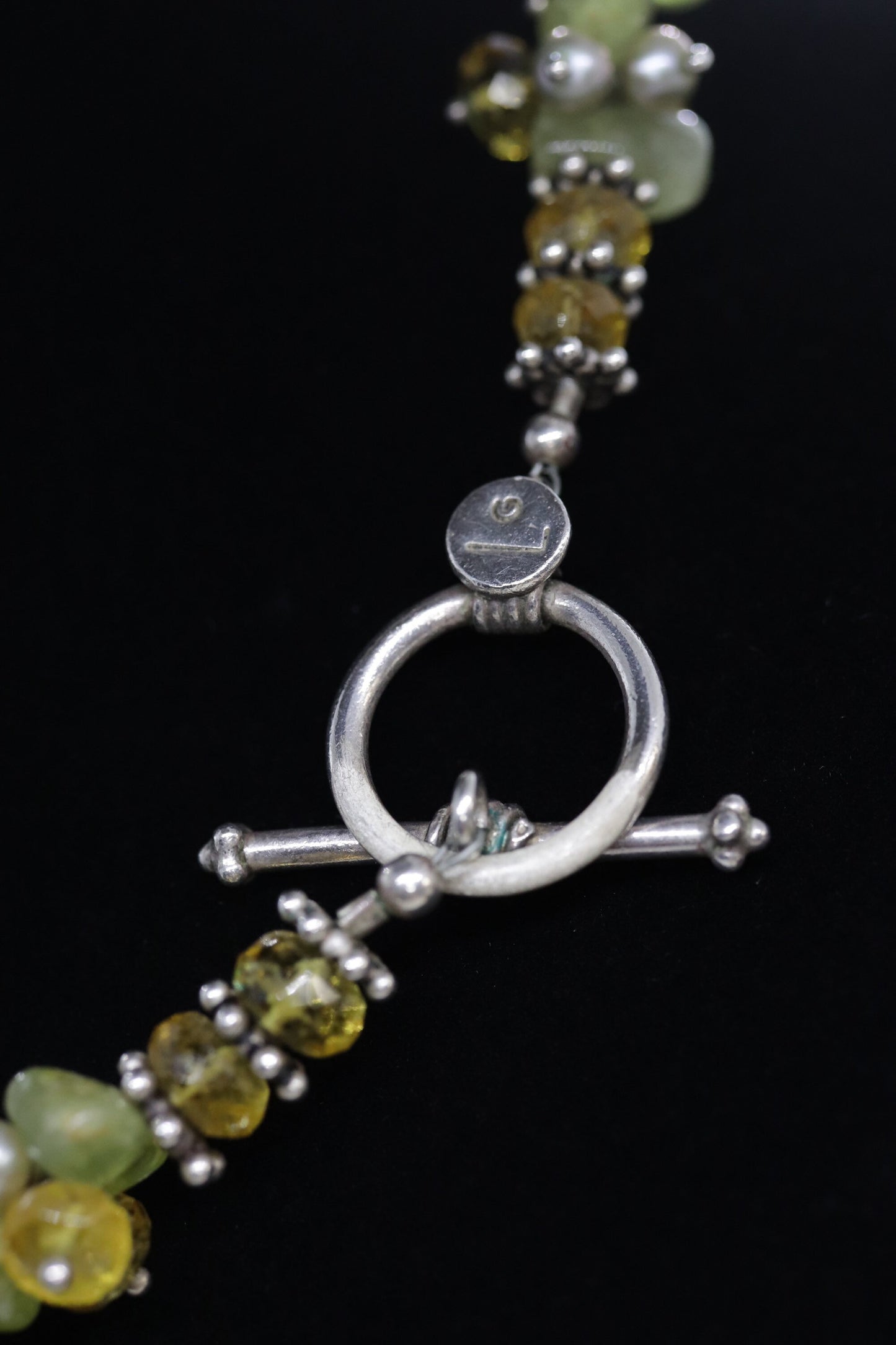 Laura Gibson Necklace Choker. Gibson Sterling Citrine Dangling Candy multi-gem necklace (465)