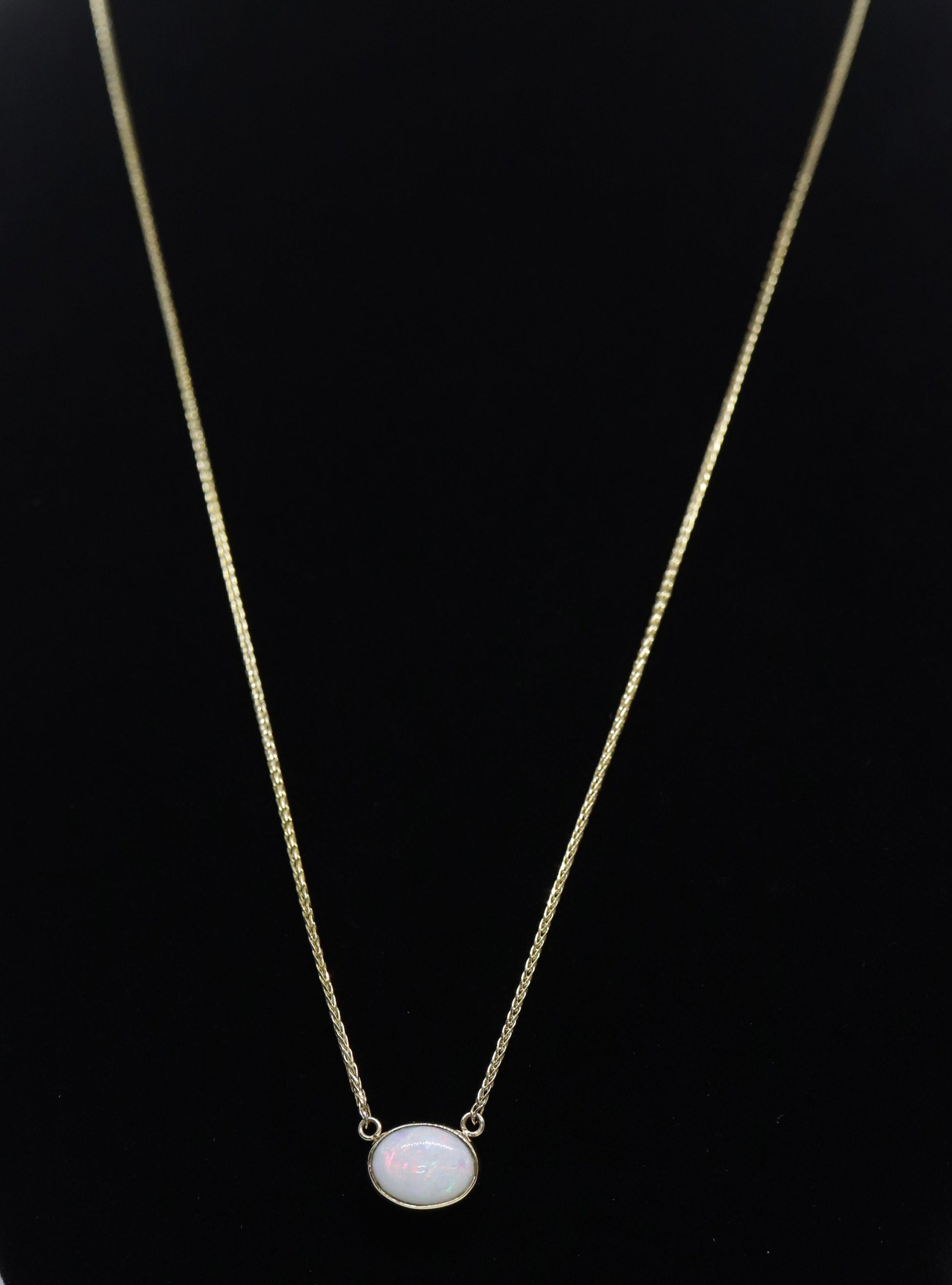 14k Bezel Australian OPAL Necklace.