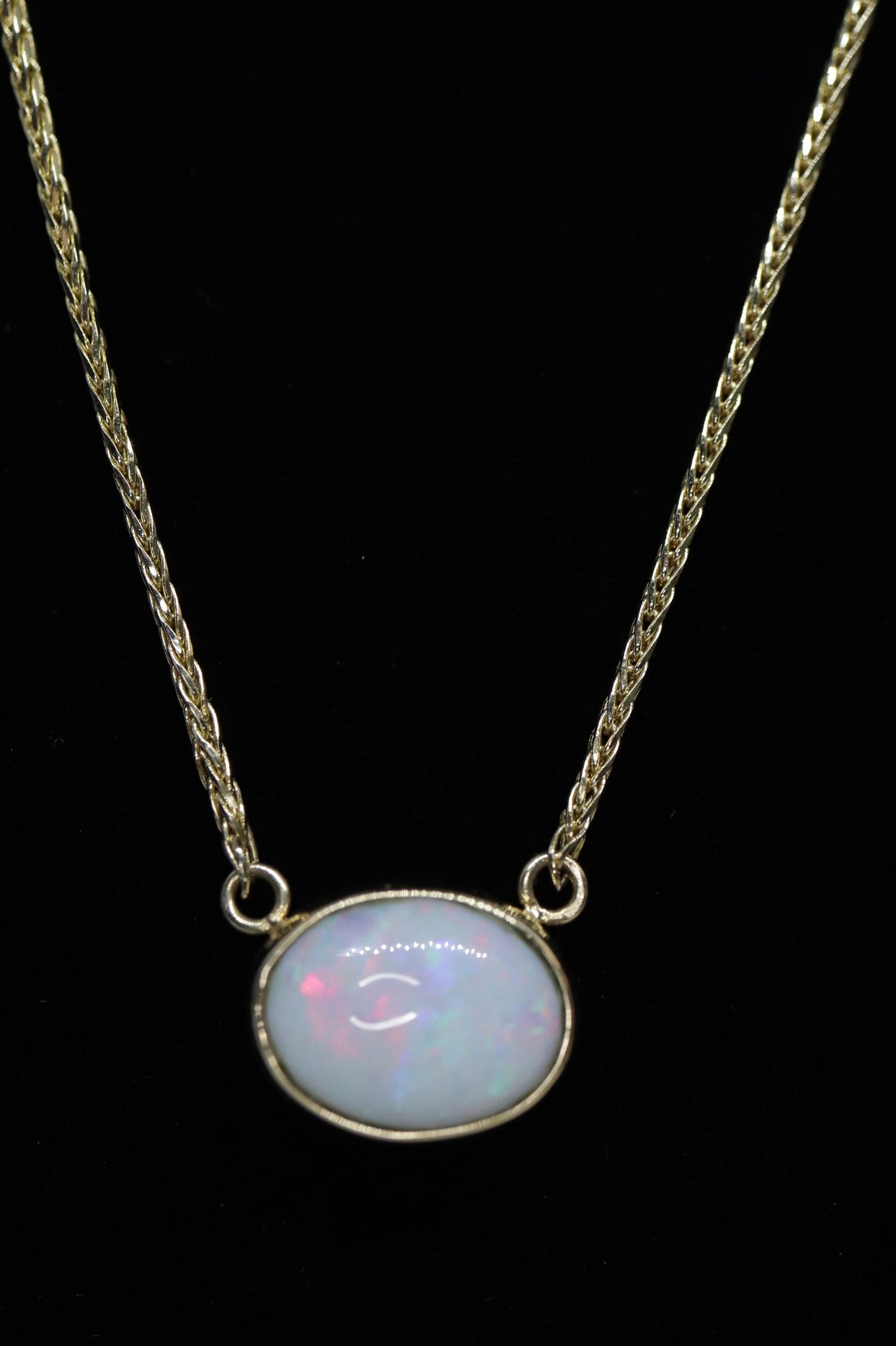 14k Bezel Australian OPAL Necklace.