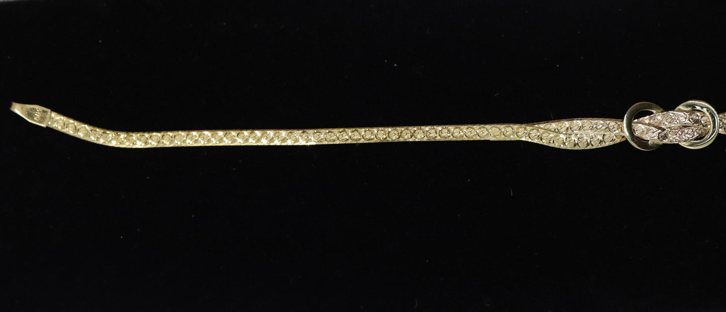 Twisted herringbone bracelet. 14k Reversible high polish bracelet