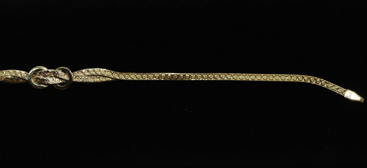Twisted herringbone bracelet. 14k Reversible high polish bracelet