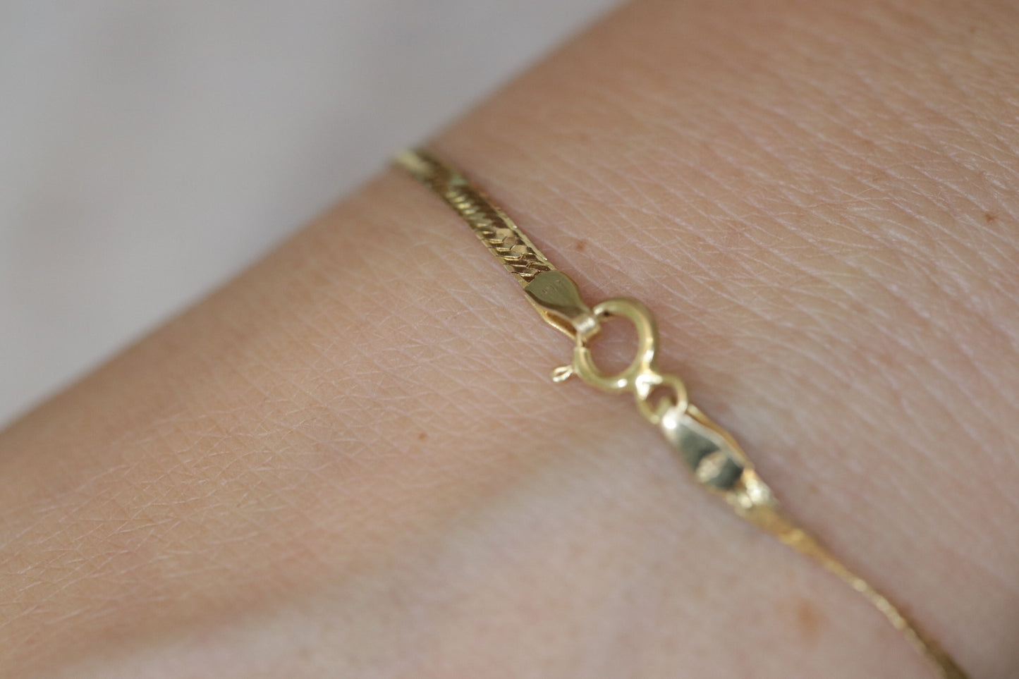 Twisted herringbone bracelet. 14k Reversible high polish bracelet