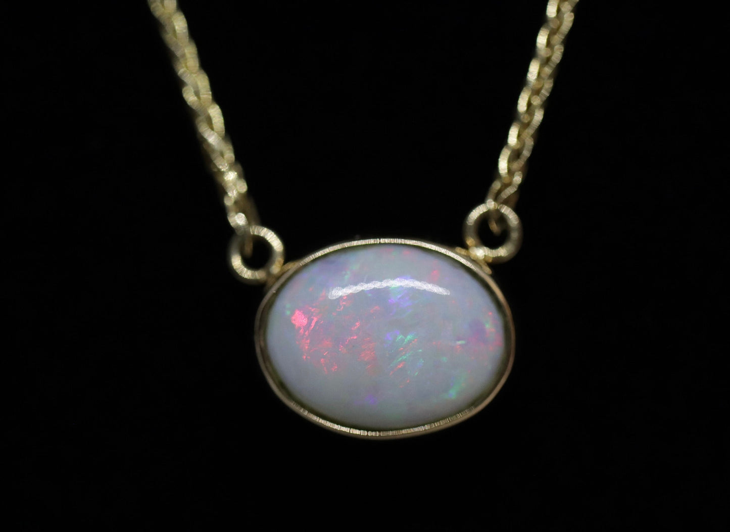 14k Bezel Australian OPAL Necklace.