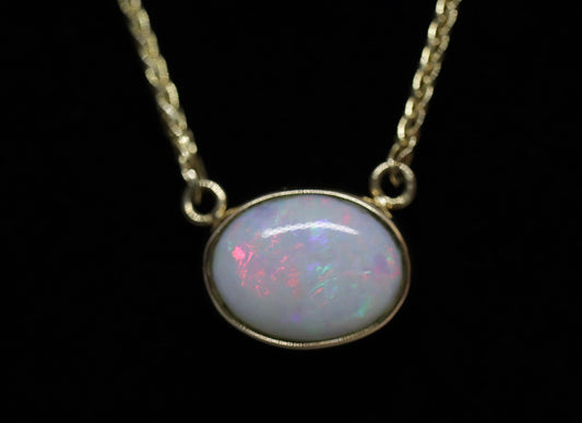 14k Bezel Australian OPAL Necklace.