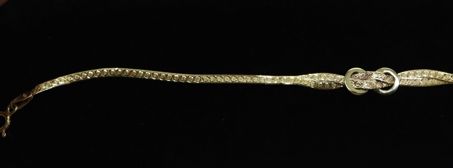 Twisted herringbone bracelet. 14k Reversible high polish bracelet