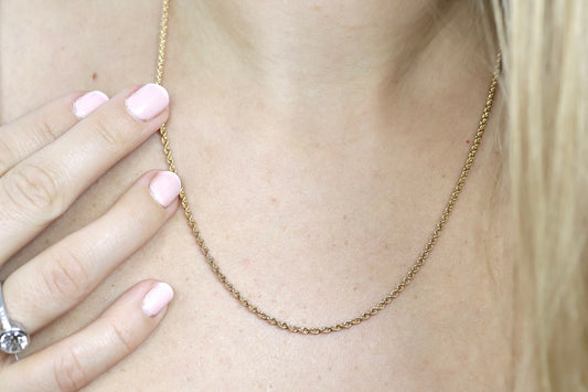 14k Rope Necklace. PERU 14k Hollow rope necklace. 20in 2mm wide