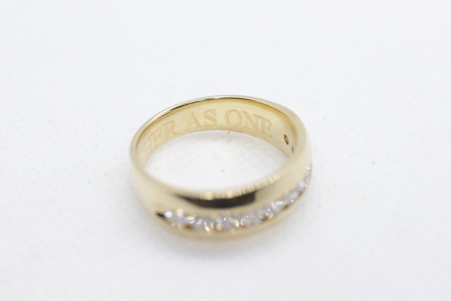 14k Channel Diamond Wedding eternity Band. Mens diamond channel eternity ring 1.0 ctw. Comfort fit.