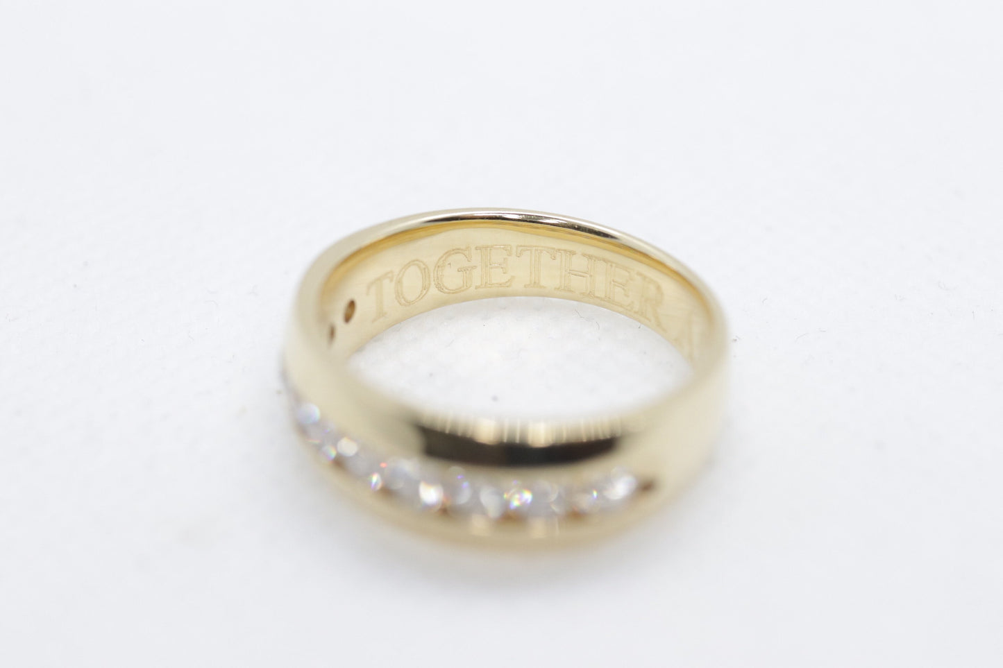 14k Channel Diamond Wedding eternity Band. Mens diamond channel eternity ring 1.0 ctw. Comfort fit.