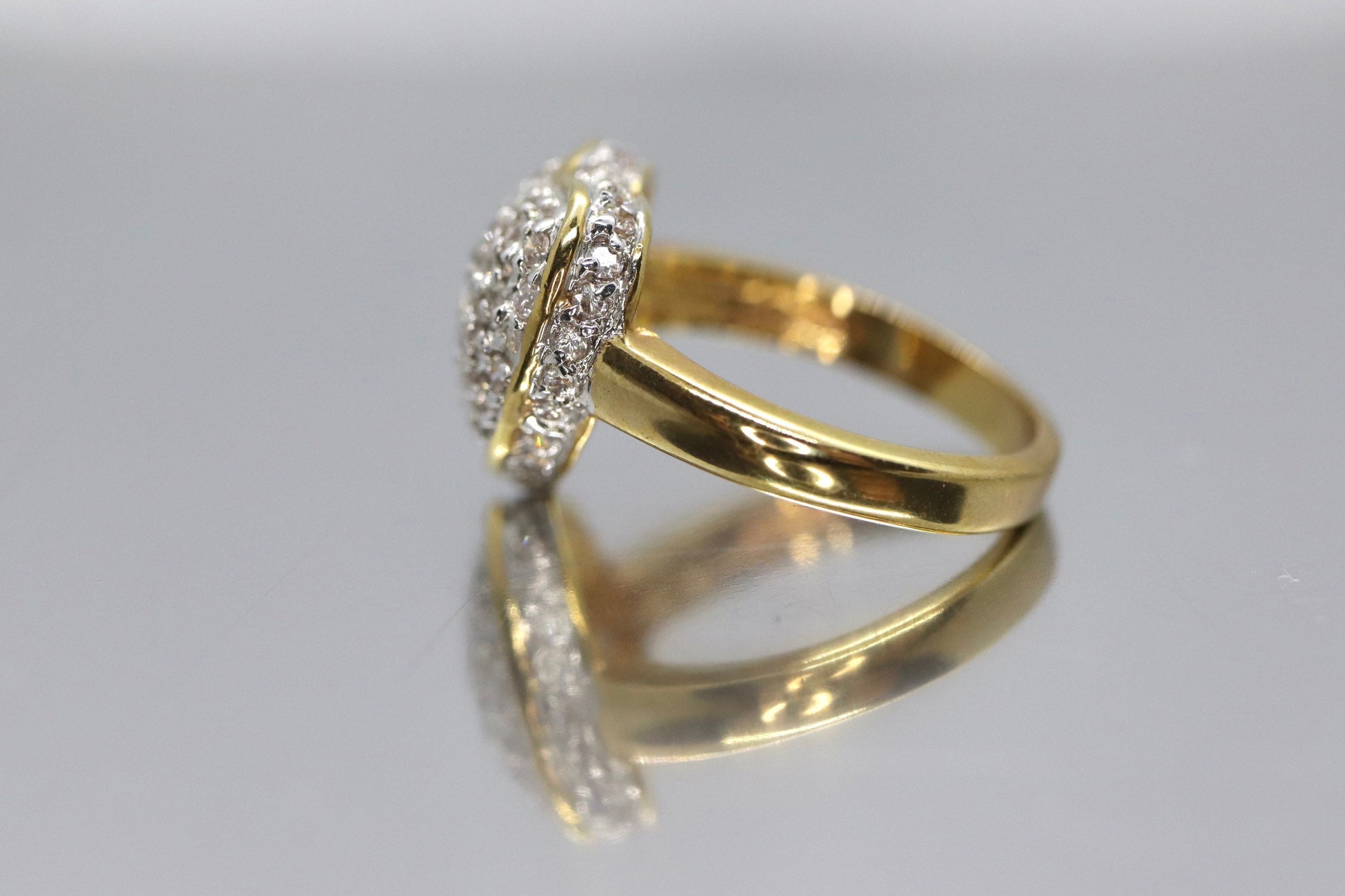Vintage CZ Heart Ring. 14k HGE ring