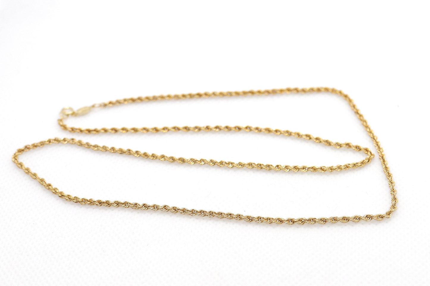 14k Rope Necklace. PERU 14k Hollow rope necklace. 20in 2mm wide