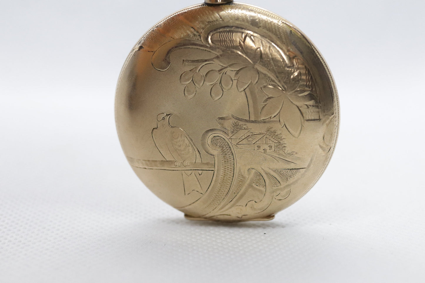 Illinois Central Pocket Watch. Gold Tone Embossed Pocket Watch
