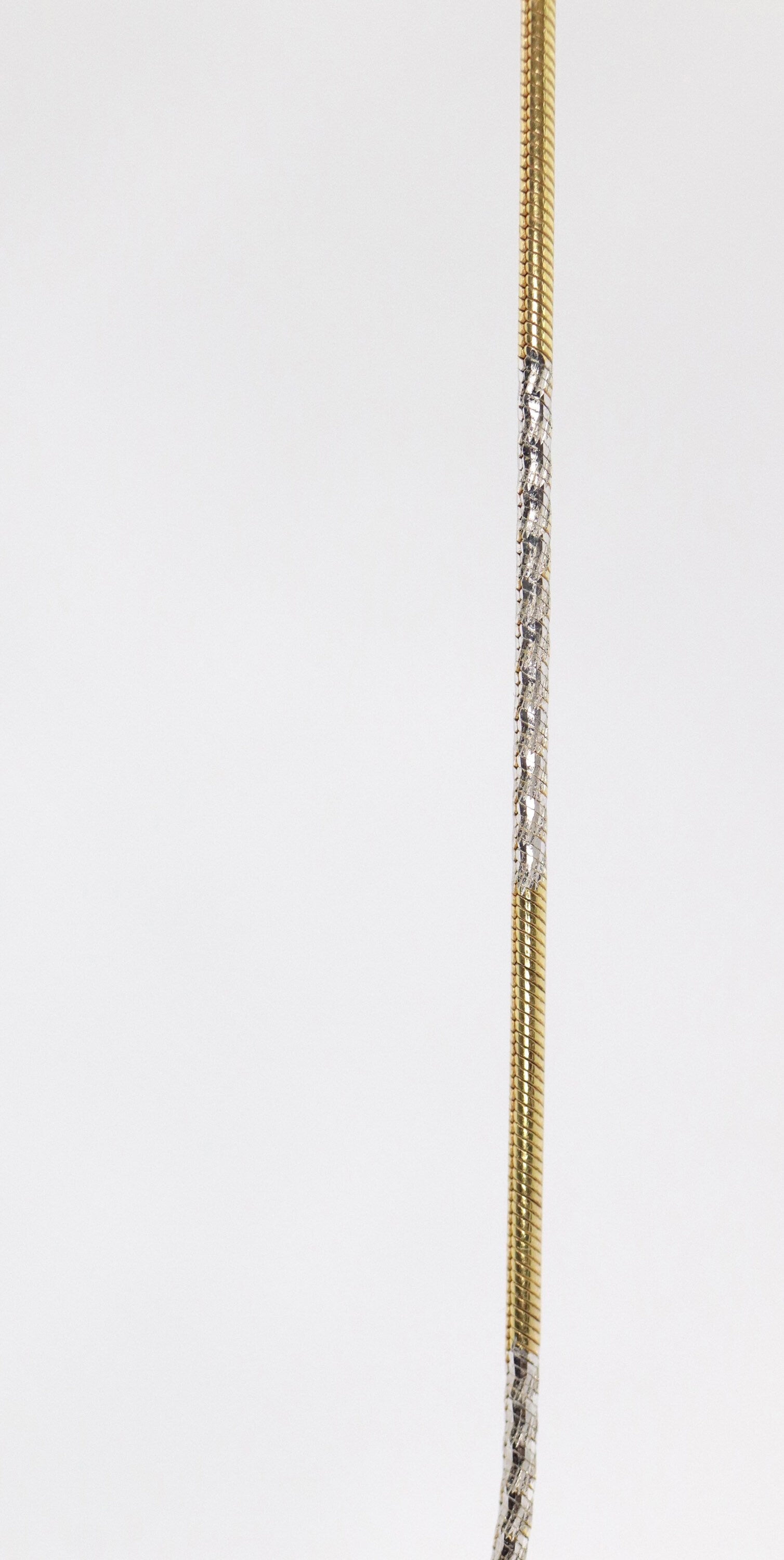 14k Round Omega Multi-Color Necklace with Gold Plated Enamel Egg pendant.