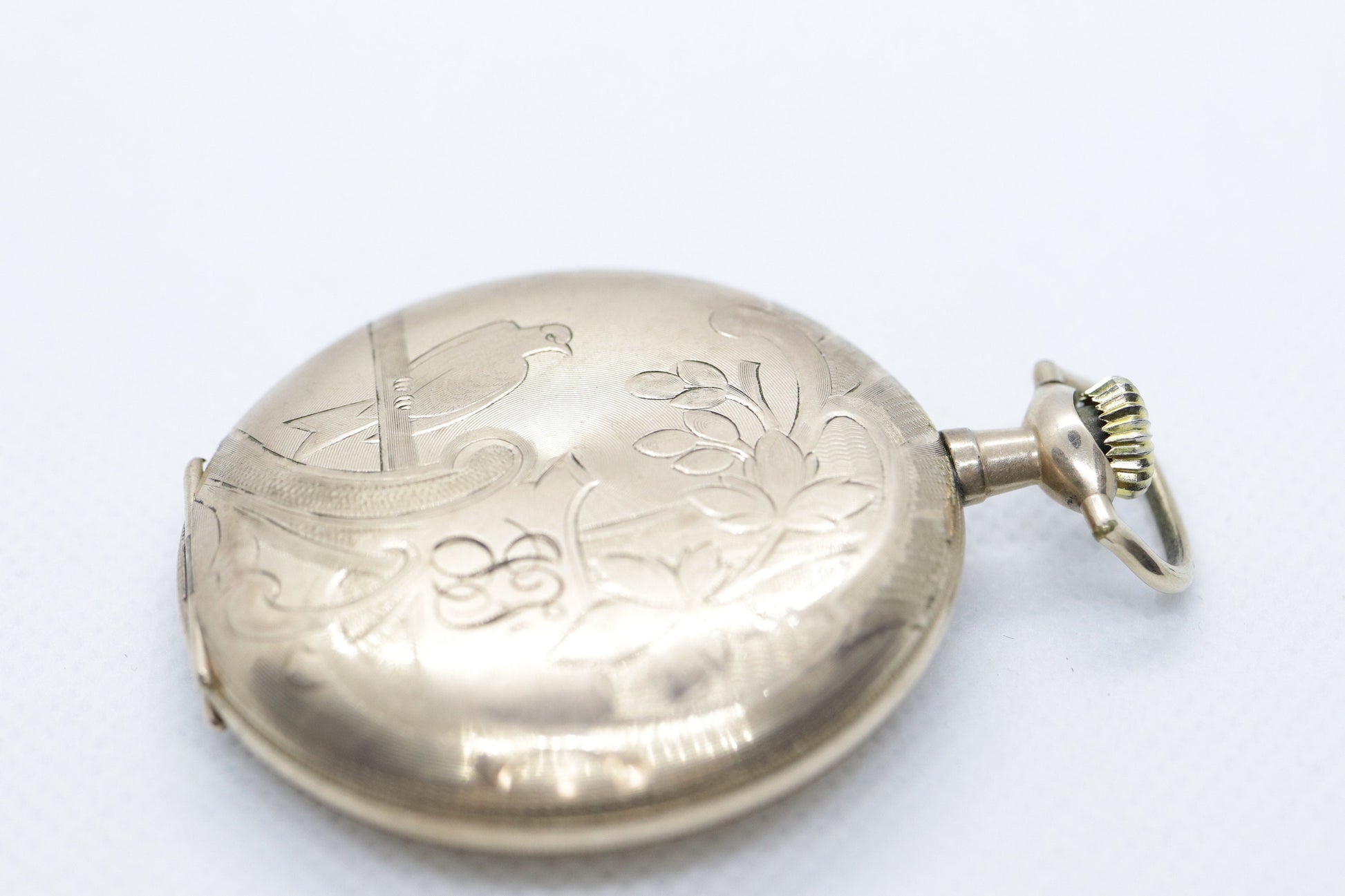 Illinois Central Pocket Watch. Gold Tone Embossed Pocket Watch