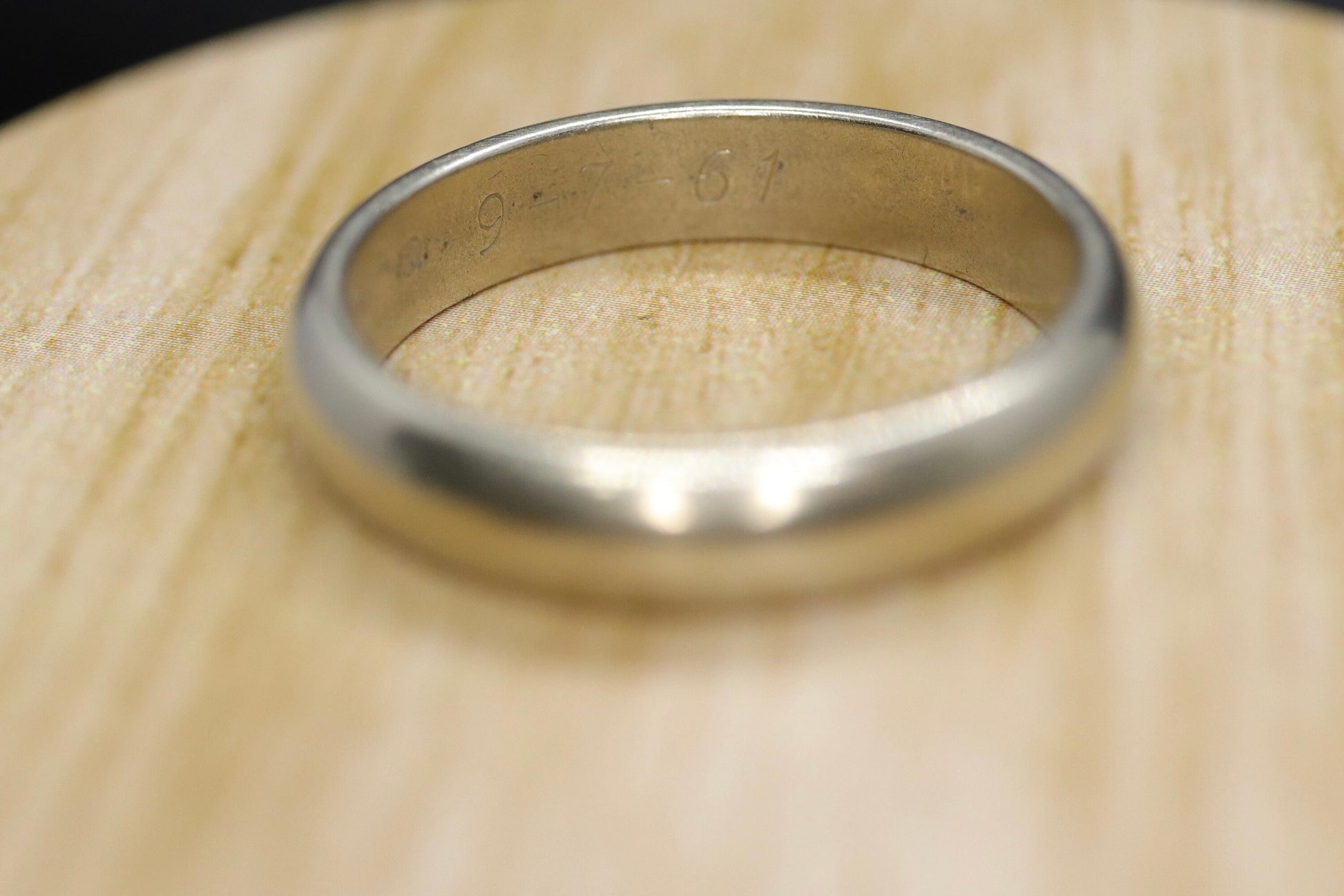 14k White Gold Band. HEAVY 14k Gold Wedding Band