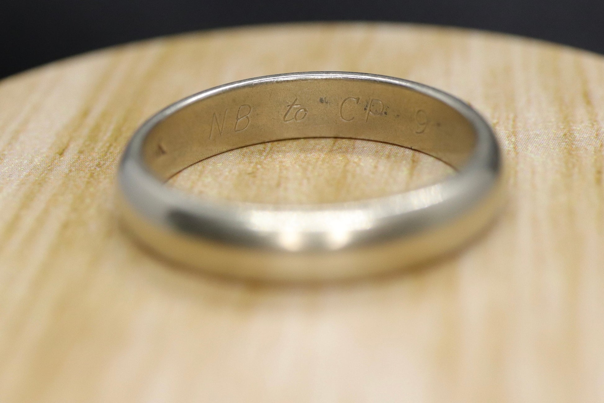 14k White Gold Band. HEAVY 14k Gold Wedding Band