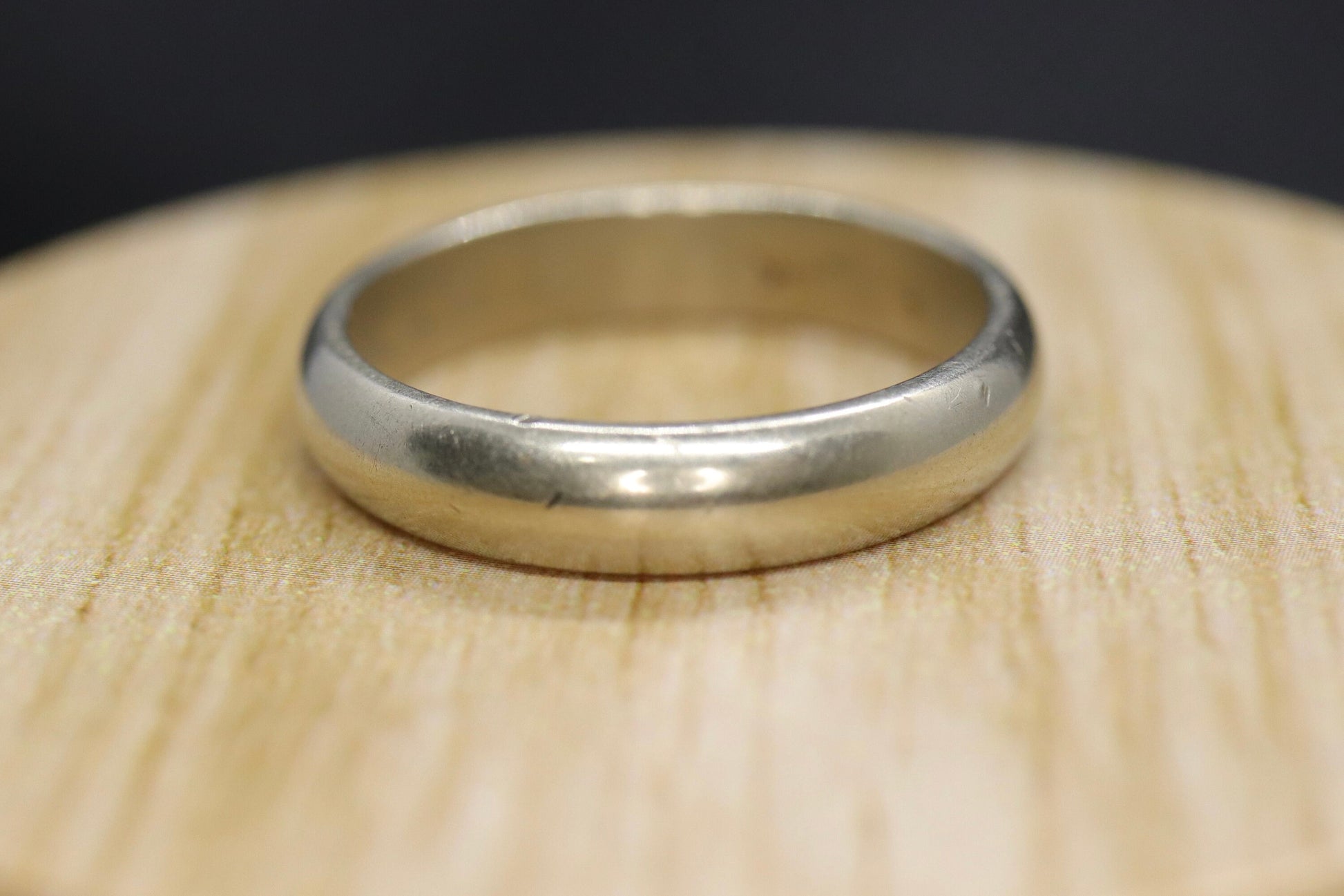 14k White Gold Band. HEAVY 14k Gold Wedding Band