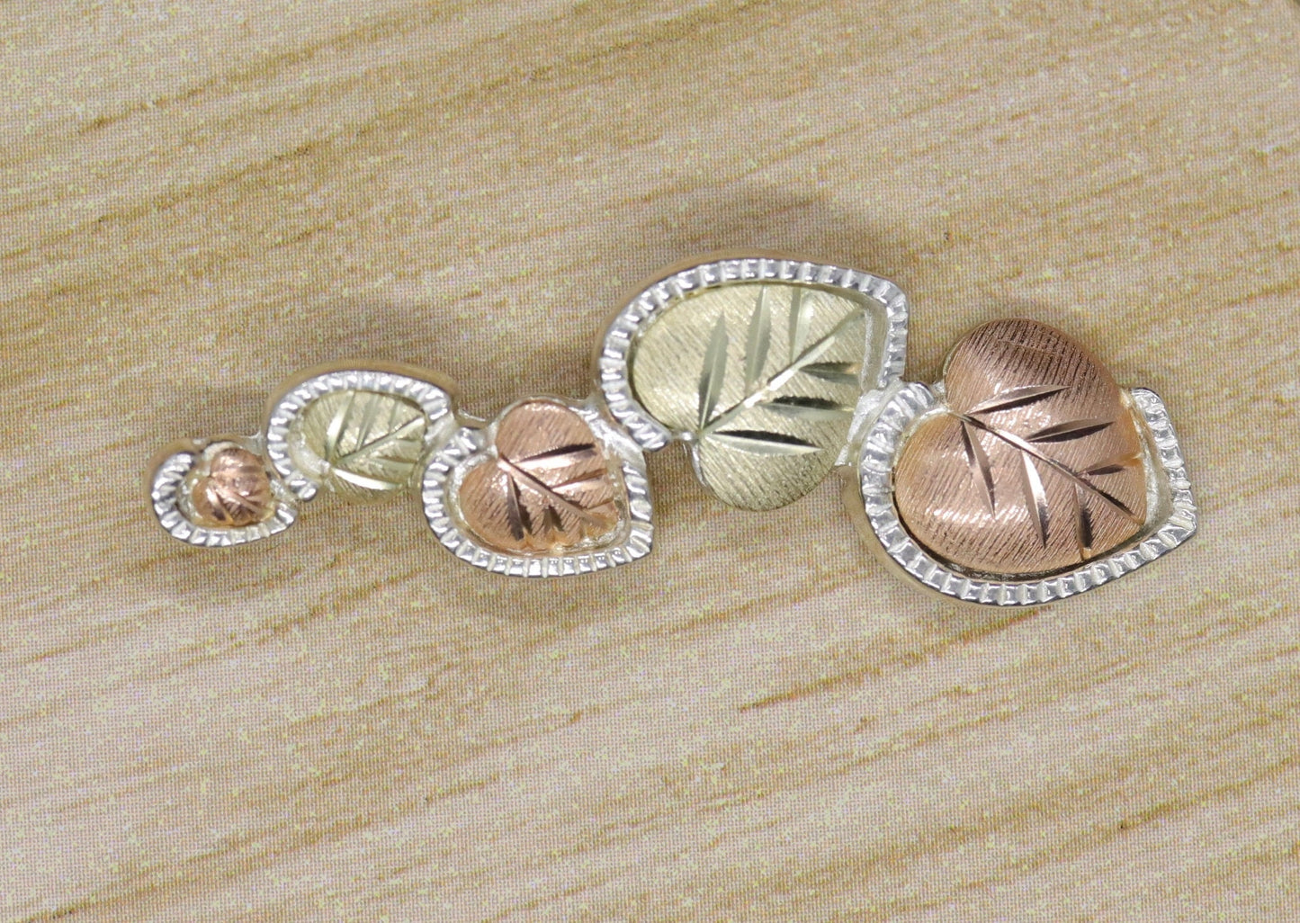 Black Hills Gold Pendant. Black Hills Gold Sterling Silver Leaves pendant