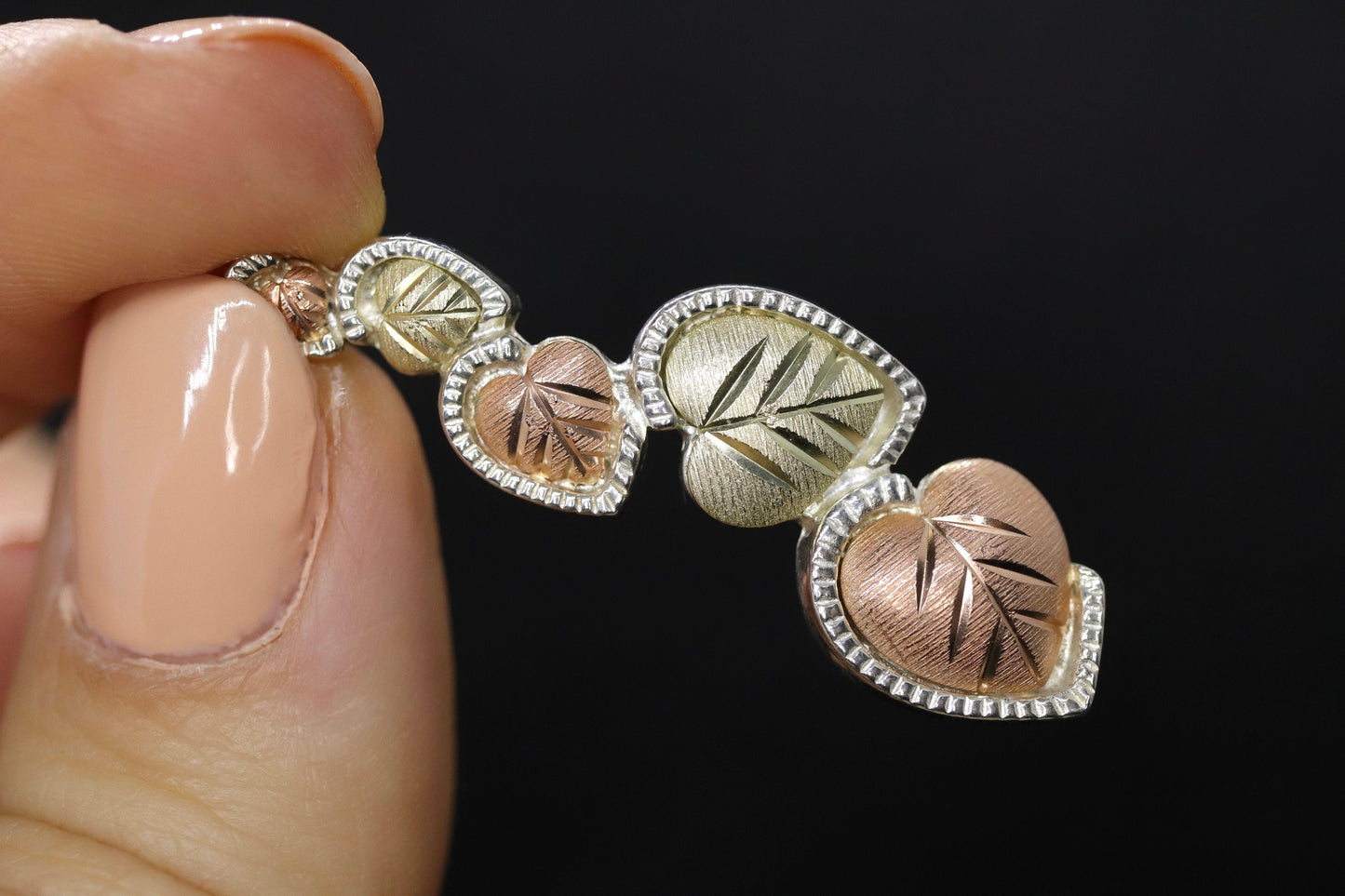 Black Hills Gold Pendant. Black Hills Gold Sterling Silver Leaves pendant