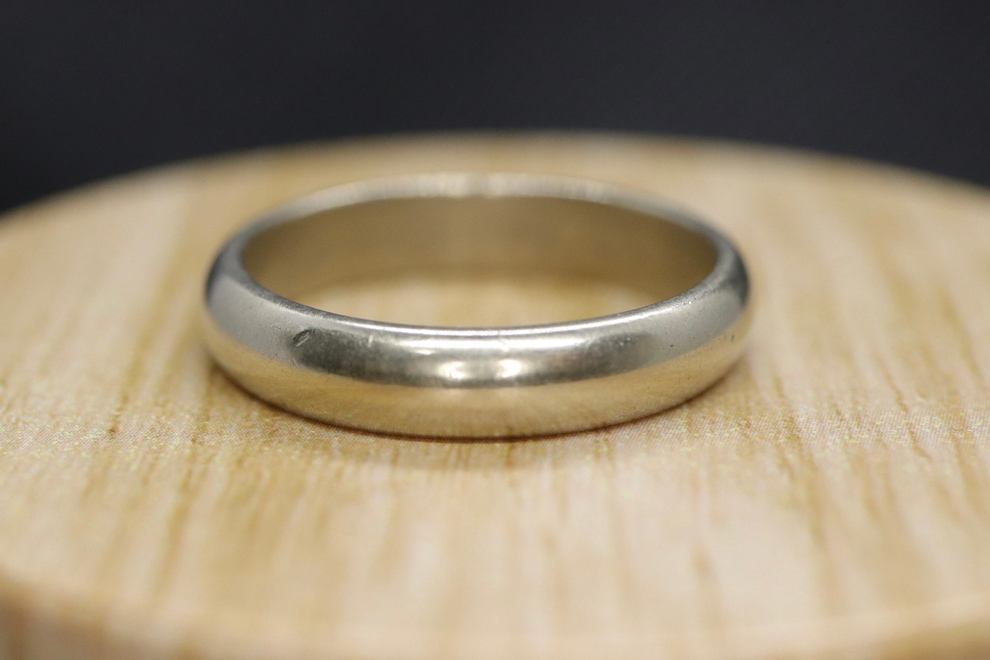 14k White Gold Band. HEAVY 14k Gold Wedding Band
