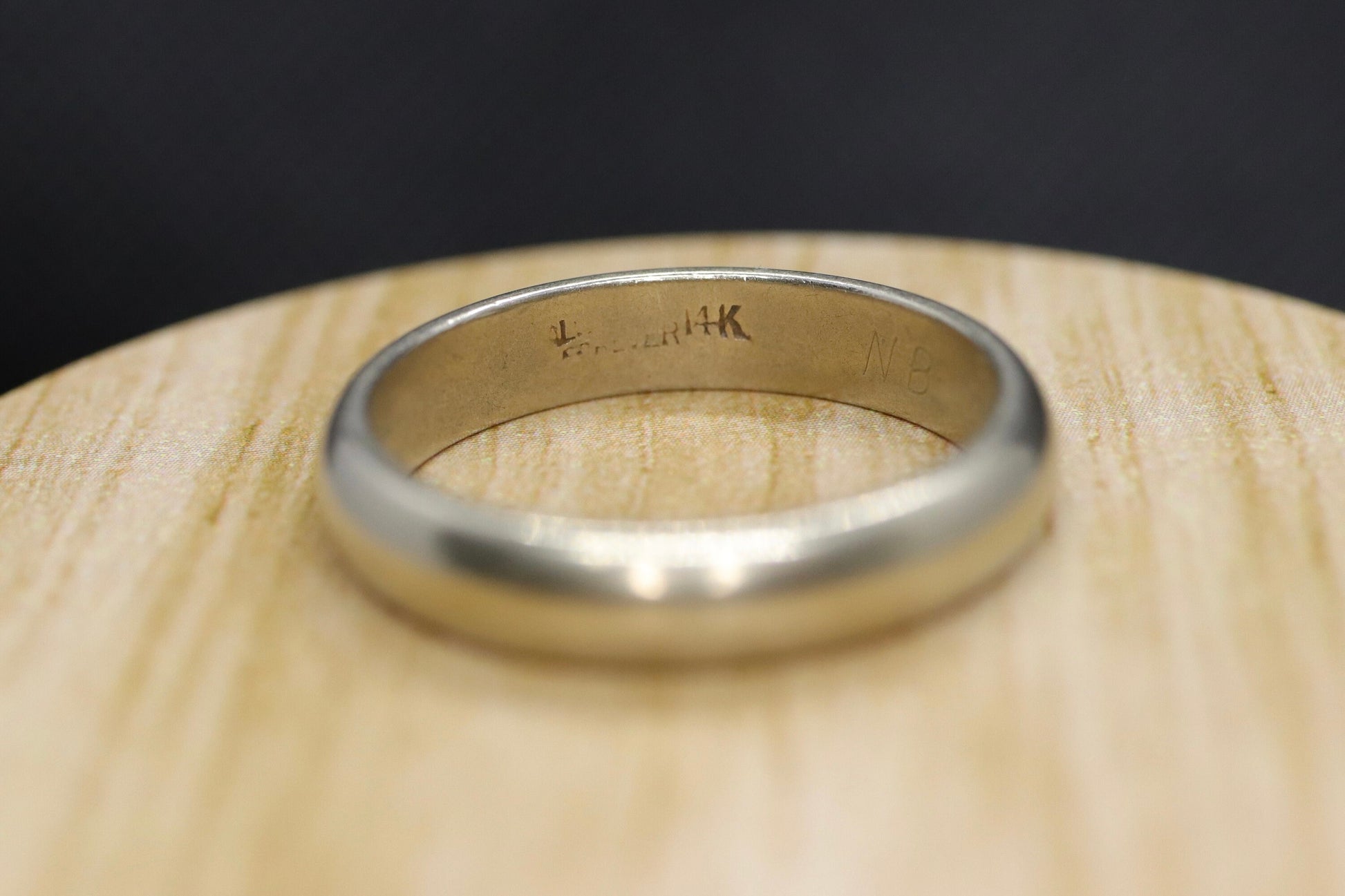 14k White Gold Band. HEAVY 14k Gold Wedding Band