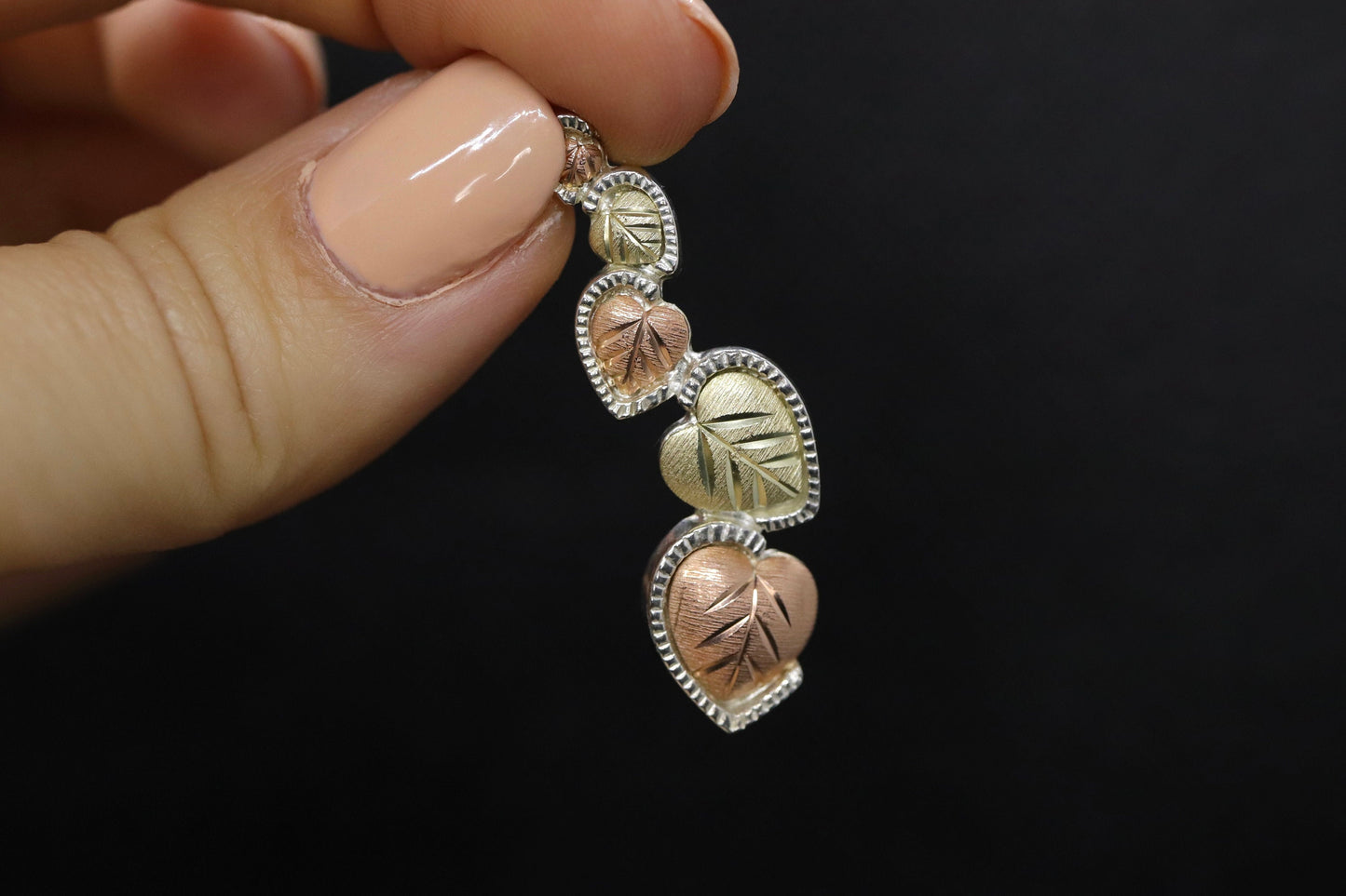 Black Hills Gold Pendant. Black Hills Gold Sterling Silver Leaves pendant