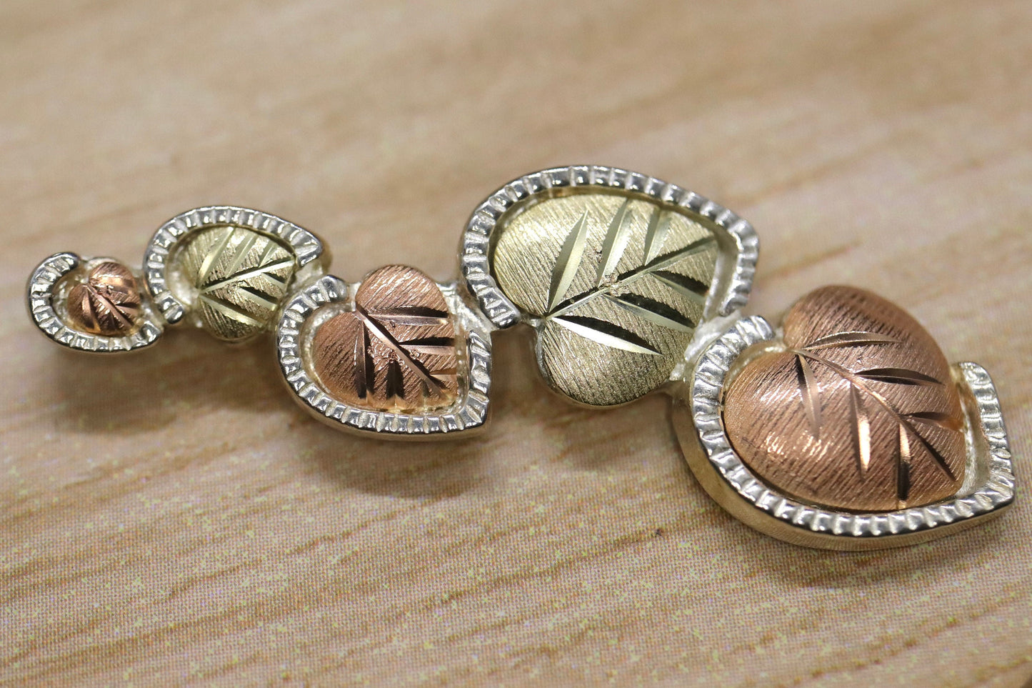 Black Hills Gold Pendant. Black Hills Gold Sterling Silver Leaves pendant