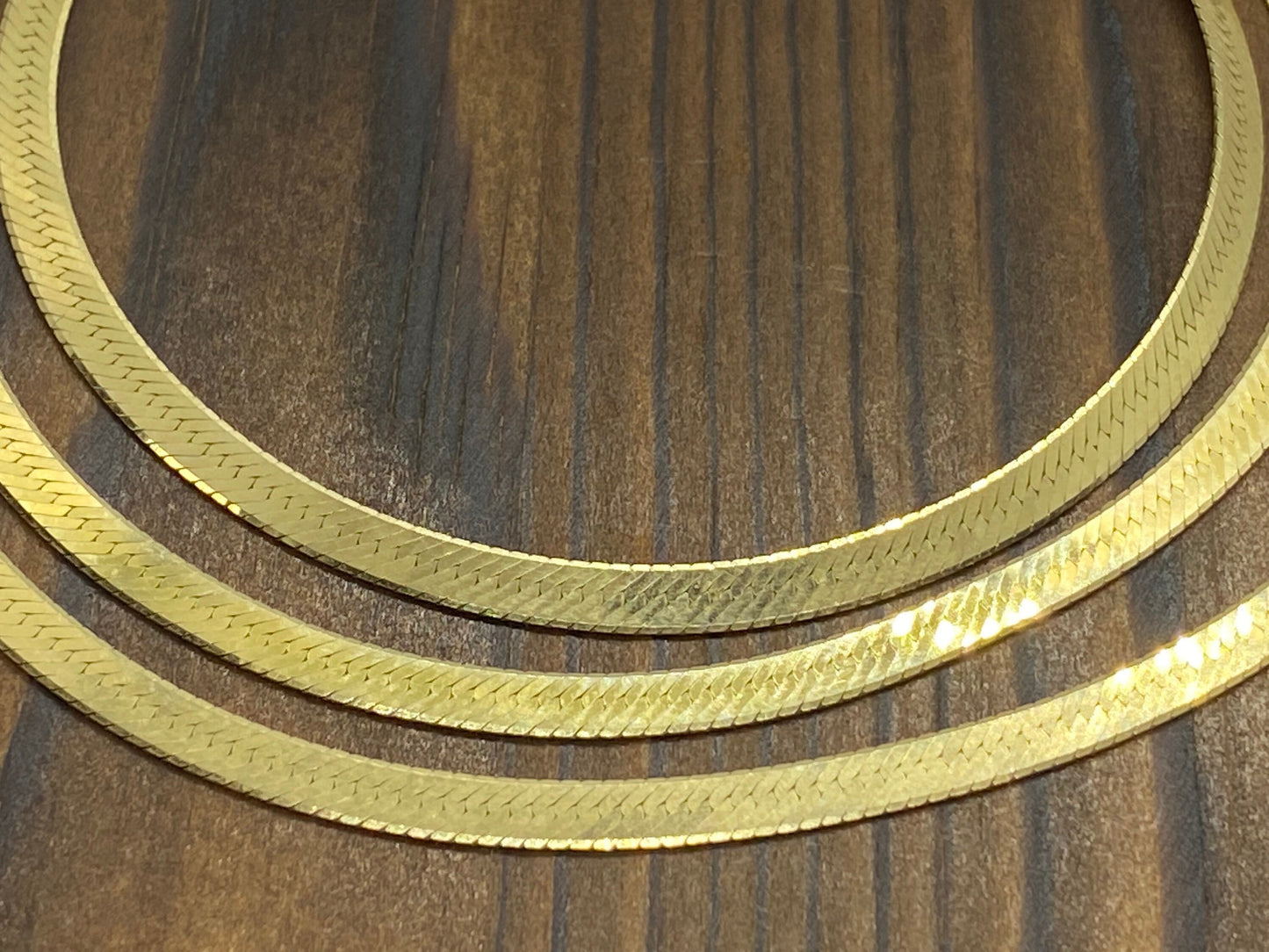 14k Herringbone Chain Necklace. 14k High Polish Gloss Necklace 4mm 29in 18.7grams