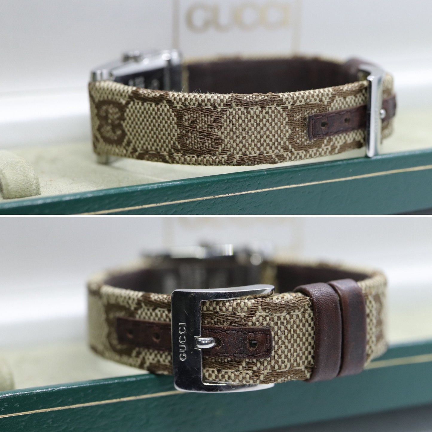 Vintage GUCCI 8600J Quartz Canvas and Leather Watch Timepiece